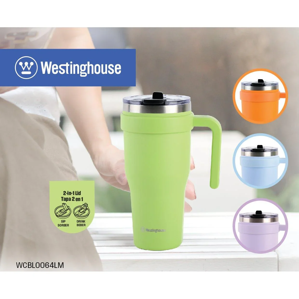 Westinghouse, Double Wall Stainless Steel Tumbler With Handle, 40oz/1184ml