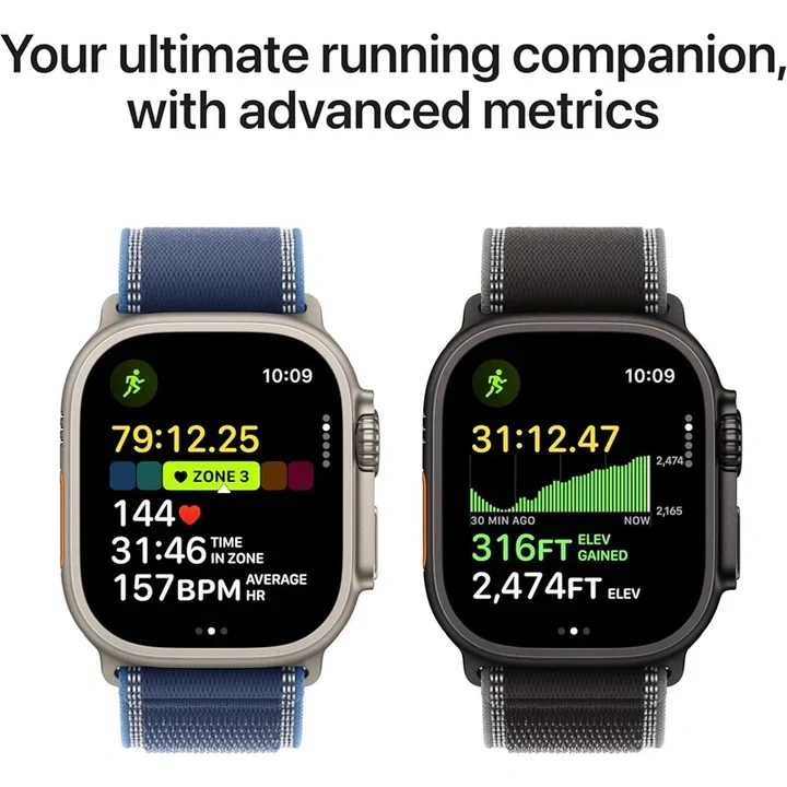 Apple Watch Ultra 3 GPS + Cellular 49mm Black Titanium Case with Black/Charcoal Trail Loop - M/L