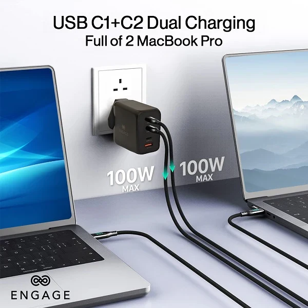 Engage, GaN Charger/Adapter (200W) – Black