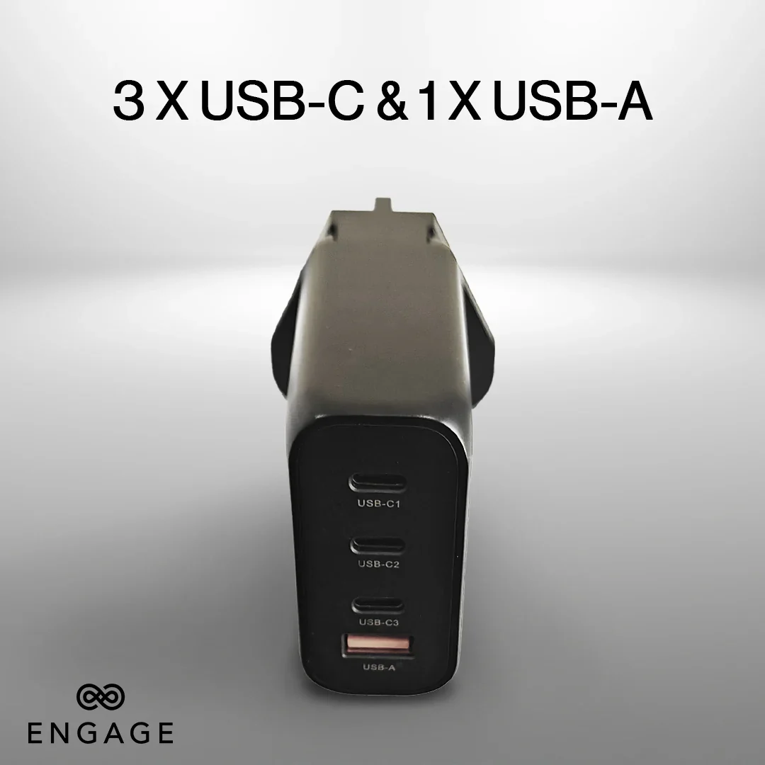 Engage, 4-Port GaN Travel Charger/Adapter (120W)