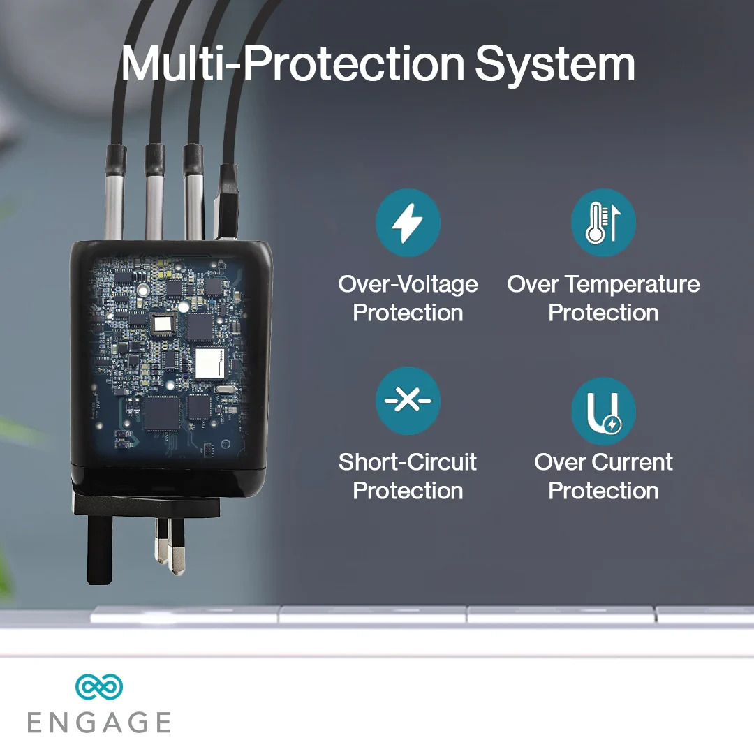 Engage, 4-Port GaN Travel Charger/Adapter (120W)