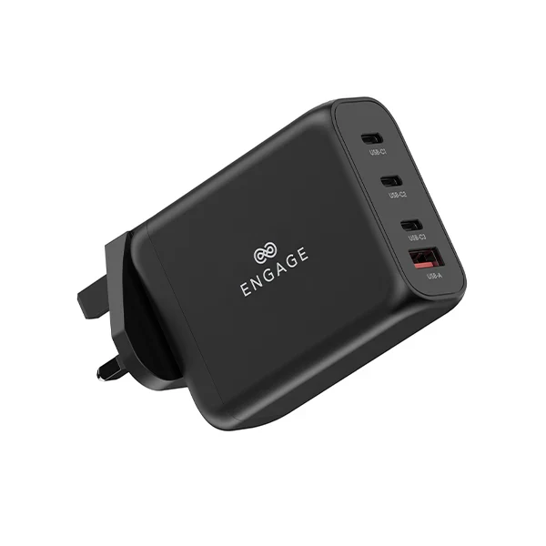 Engage, Power Adapter with Interchangeable UK/EU Plug & 4 Ports (100W)
