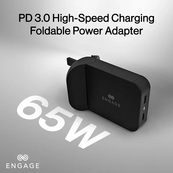 Engage, Foldable Dual USB-C Power Adapter (65W)