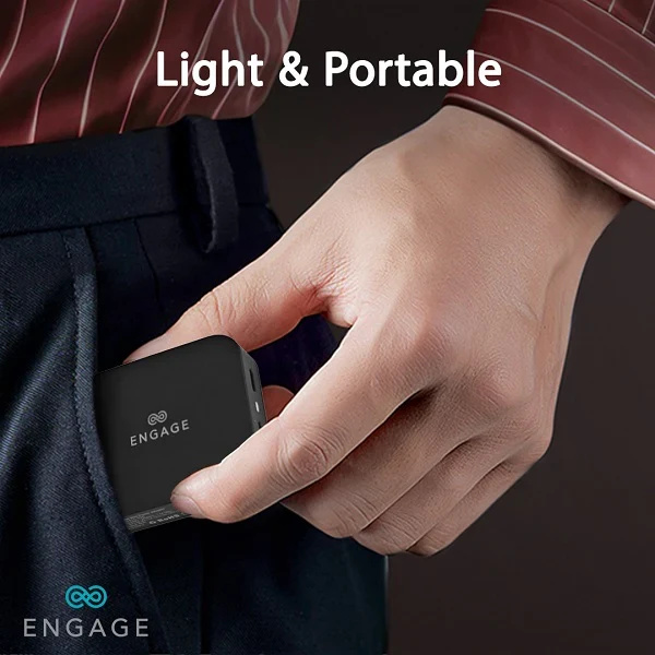 Engage, Foldable Dual USB-C Power Adapter (65W)