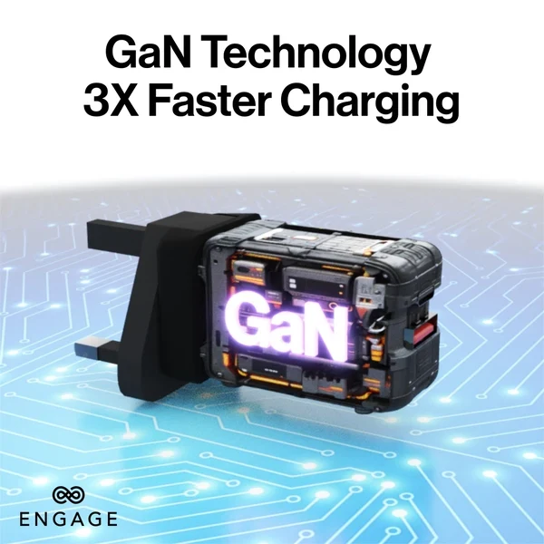 Engage, Dual Port Power Adapter (48W) with Interchangeable UK/EU Plug