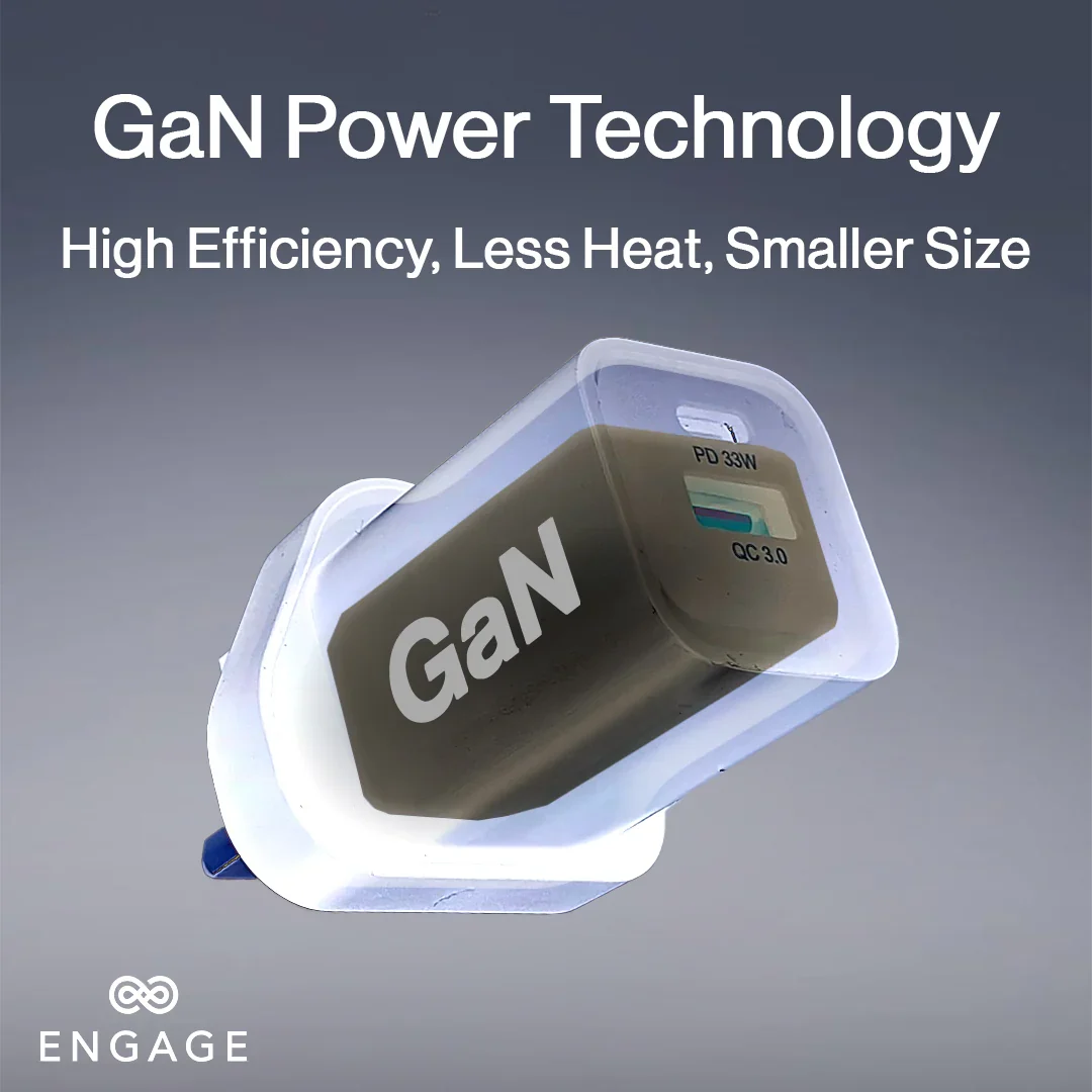 Engage, Dual Port Quick Power Adapter/Charger (33W) – Black