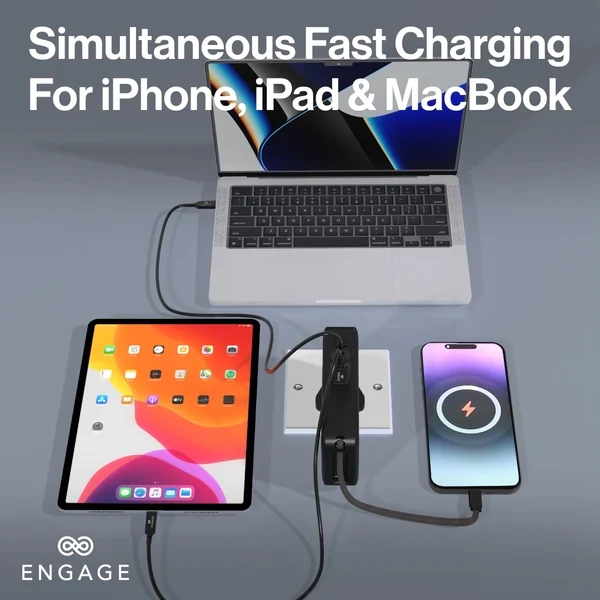 Engage, Hybrid 65W GaN Charger 10000mAh Power Bank
