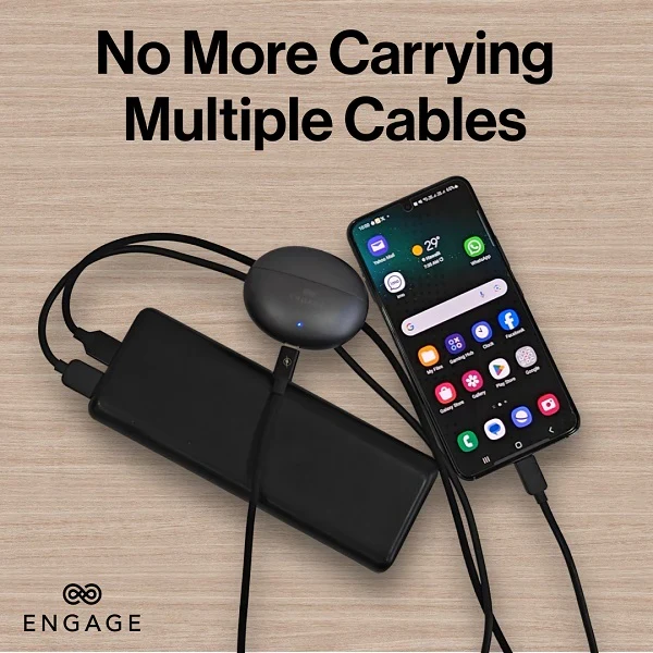 Engage, Compact Wireless Magnetic Power Bank (10000mAh) with USB-C Cable & LED Display (45W)