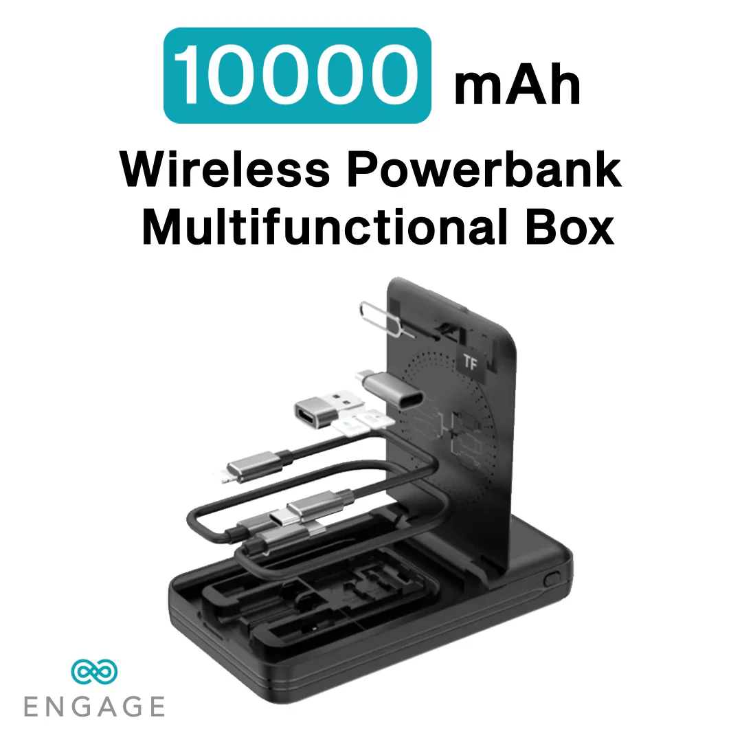 Engage, Wireless Power Bank (10000mAh), Multi-Functional Box