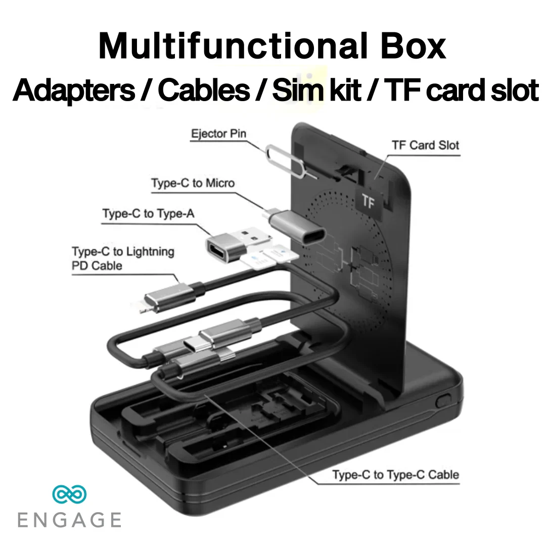 Engage, Wireless Power Bank (10000mAh), Multi-Functional Box