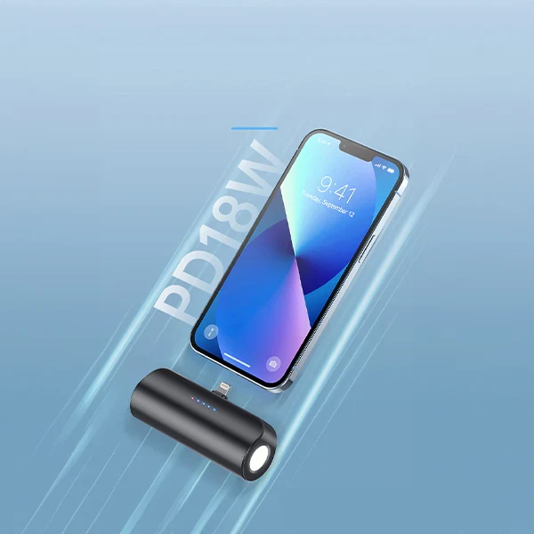 Engage, Lightning Port Ultra-Compact Power Bank (5000 mAh) with Flashlight (18W)