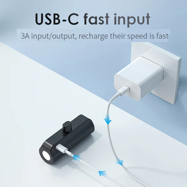 Engage, Lightning Port Ultra-Compact Power Bank (5000 mAh) with Flashlight (18W)