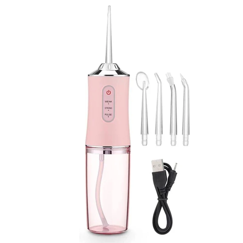 Water Flosser Cordless Dental Oral Irrigator With 4 Nozzle Tips and 3 Different Water Pressure Modes - Assorted Colors