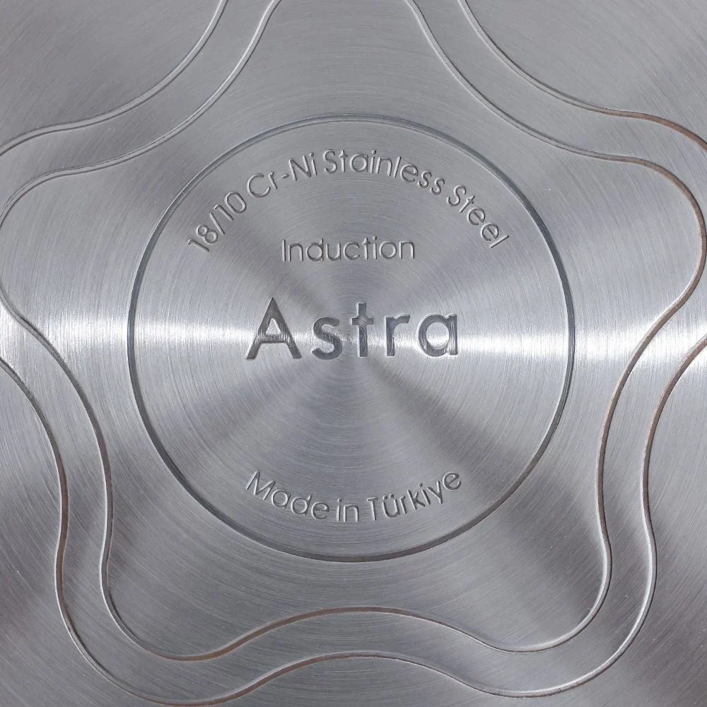 ASTRA ASTRA 9 Piece 18/10 Stainless Steel Cookware Set (24, 24, 20, 16 cm Casserole and 24 cm Pan) - Turkey
