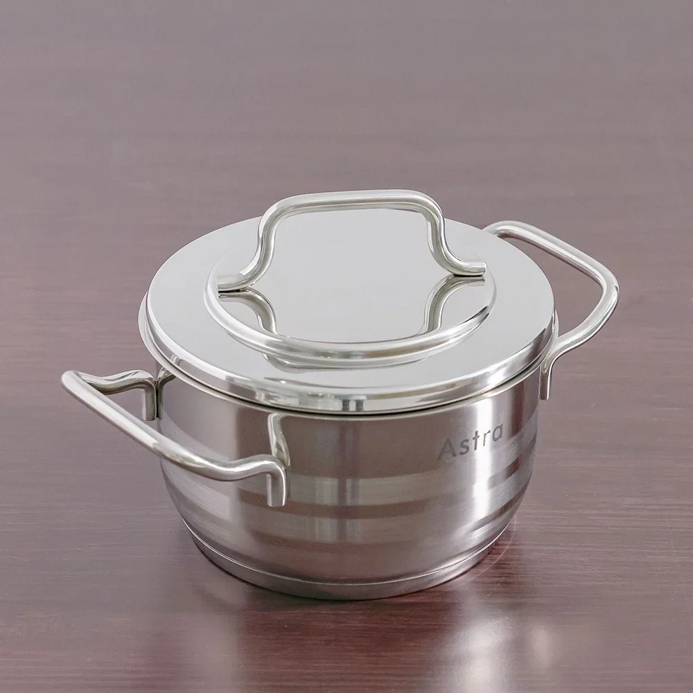ASTRA ASTRA 9 Piece 18/10 Stainless Steel Cookware Set (24, 24, 20, 16 cm Casserole and 24 cm Pan) - Turkey