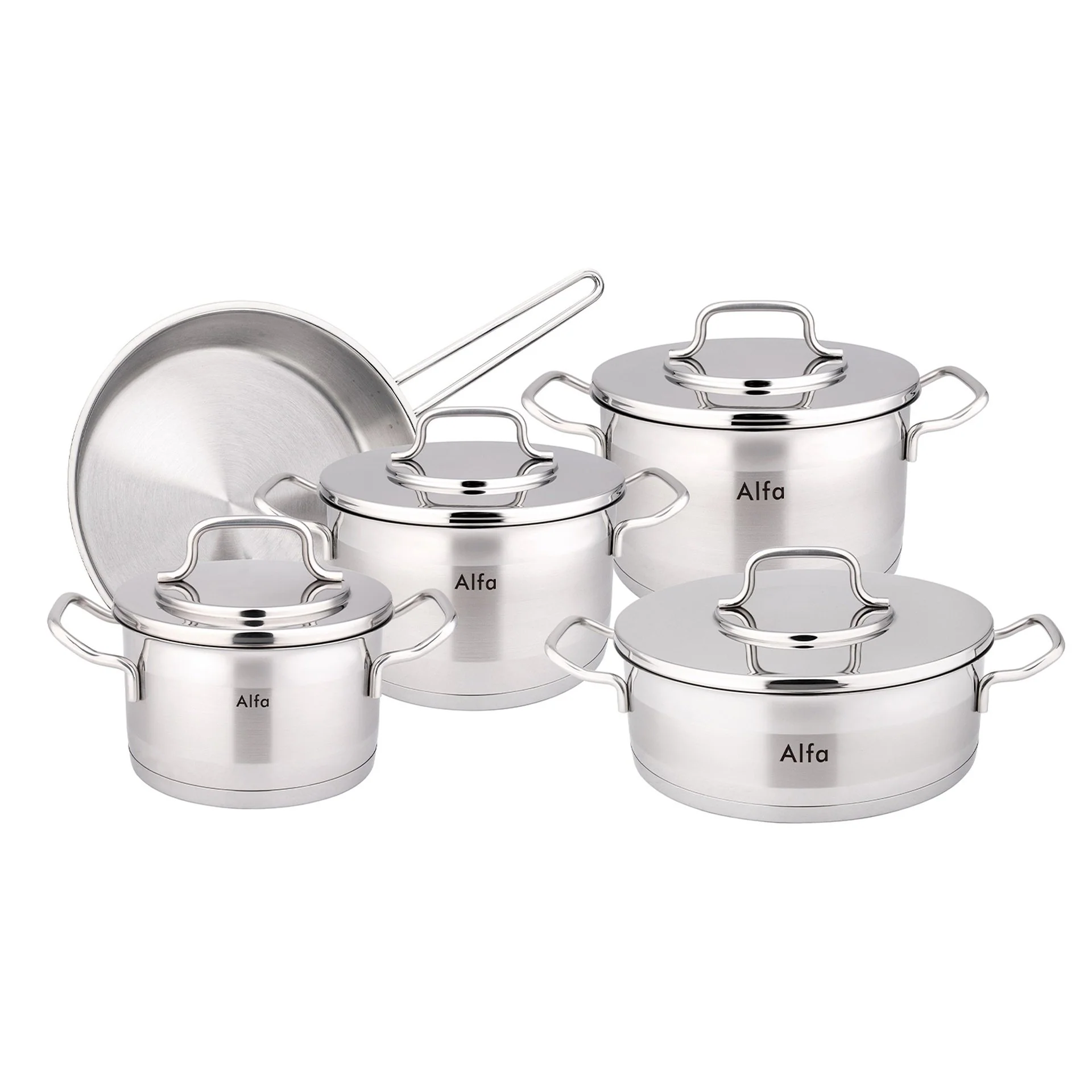 Alfa Premium 9-Piece 18/10 Stainless Steel Cookware Set – HM400, Turkey