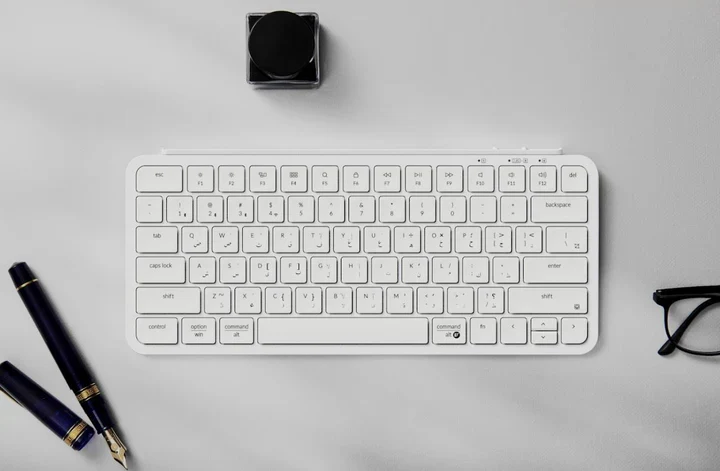 Keychron, B1 Pro Ultra-Slim Wireless 75% ZMK Custom Keyboard for Windows & Mac, English/Arabic - Ivory White