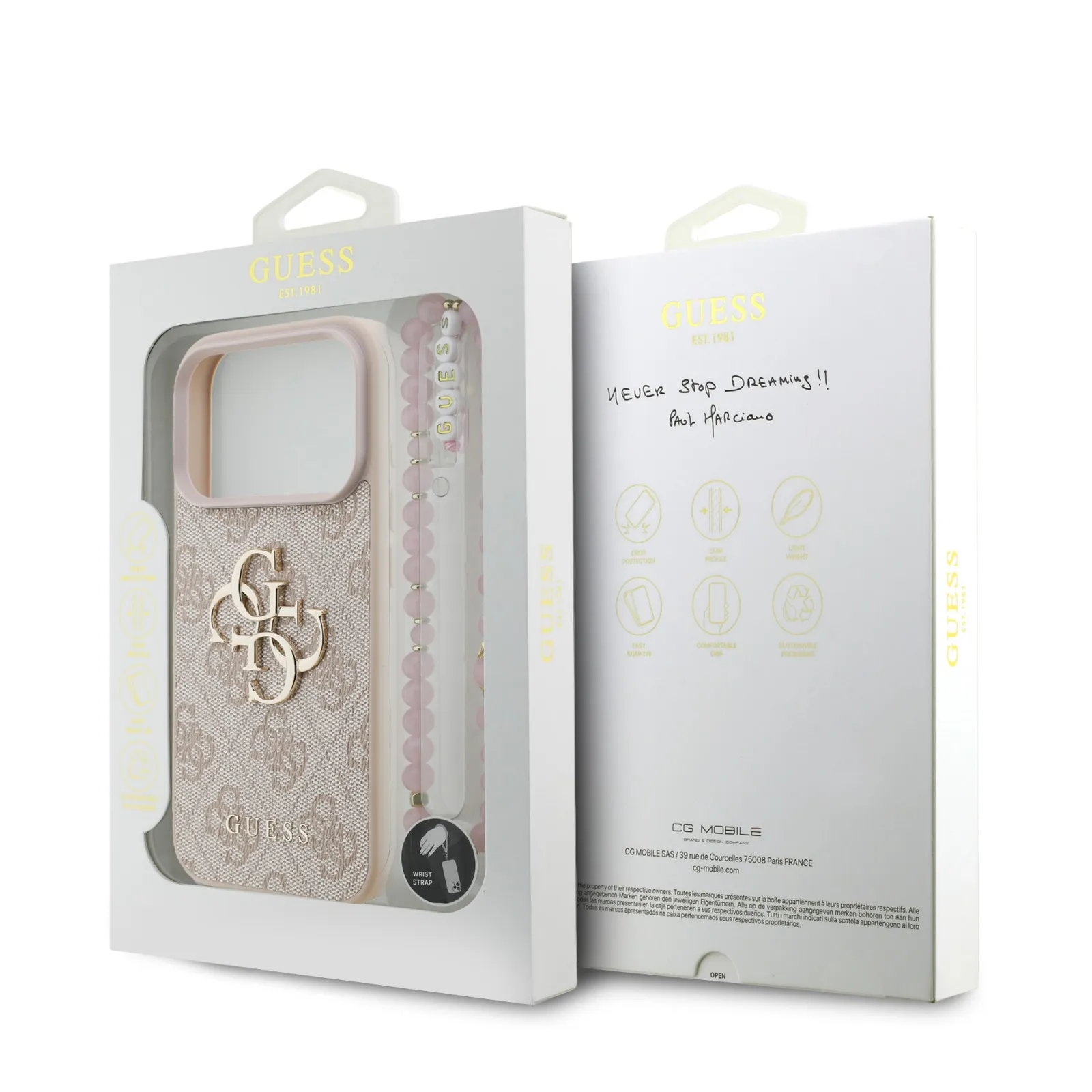 Guess, 4G PU Leather Case with Big 4G & Classic Logo with Wrist Strap, iPhone 17 Pro Max