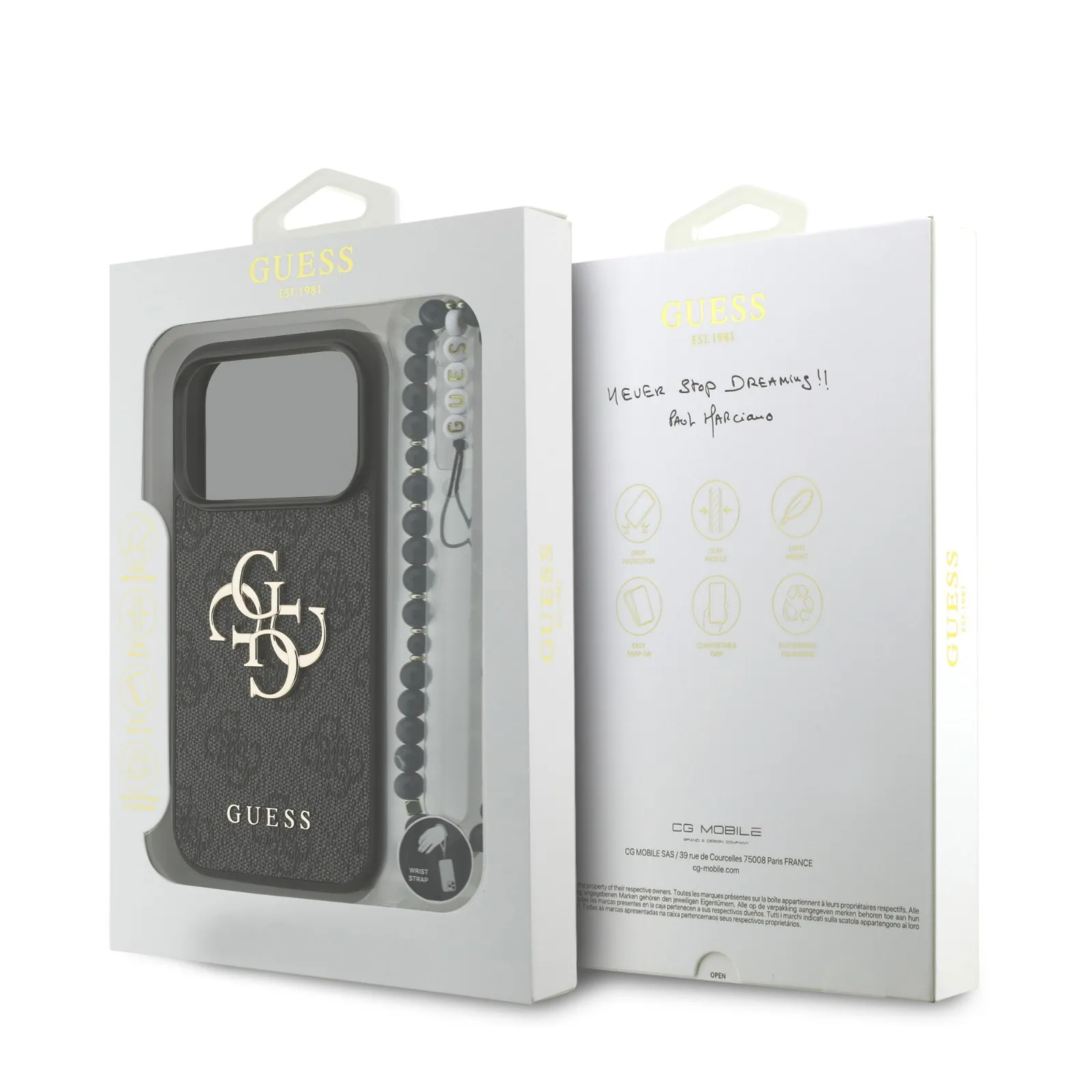 Guess, 4G PU Leather Case with Big 4G & Classic Logo with Wrist Strap, iPhone 17 Pro