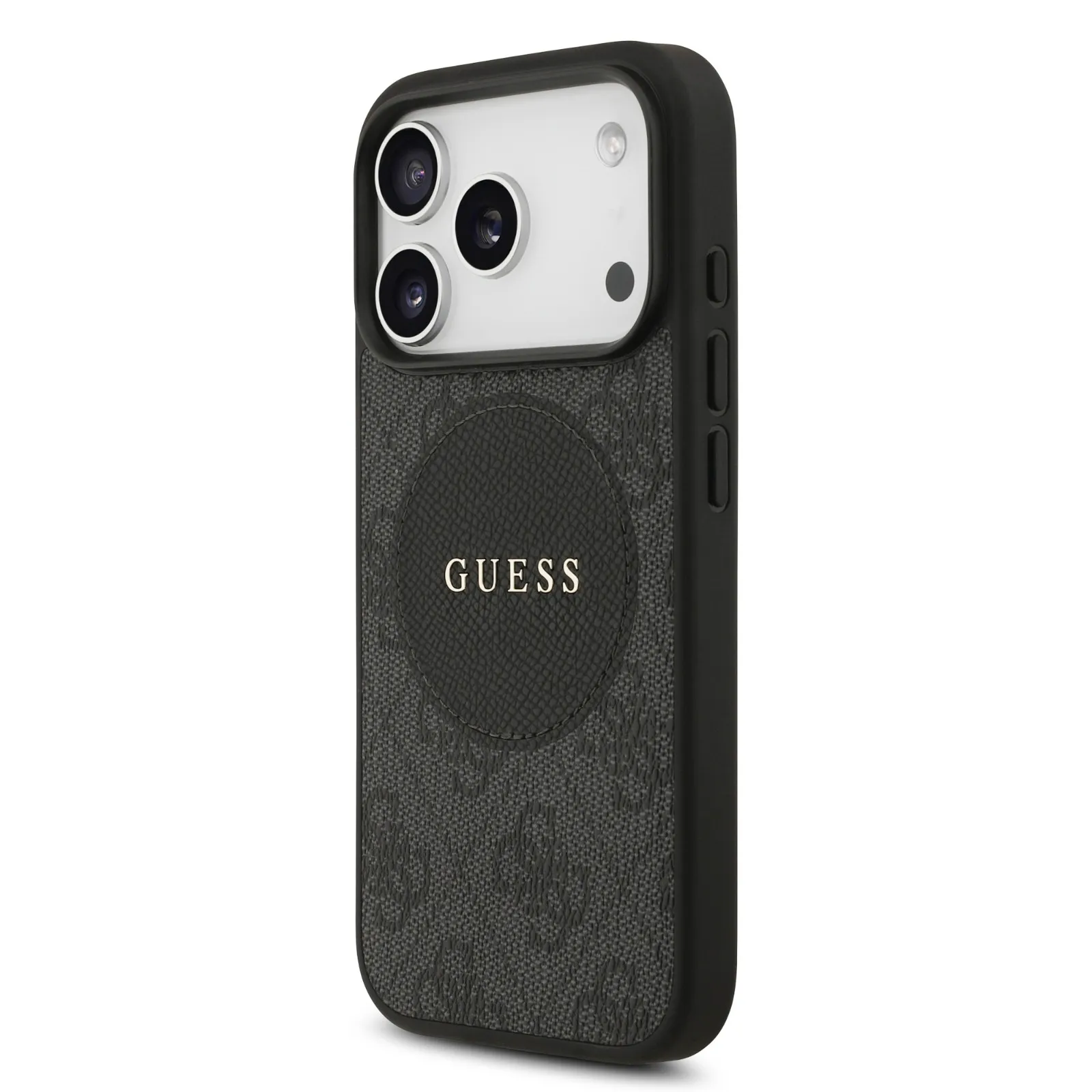 Guess, MagSafe 4G PU Leather Case with Round Patch & Classic Logo, iPhone 17 Pro Max