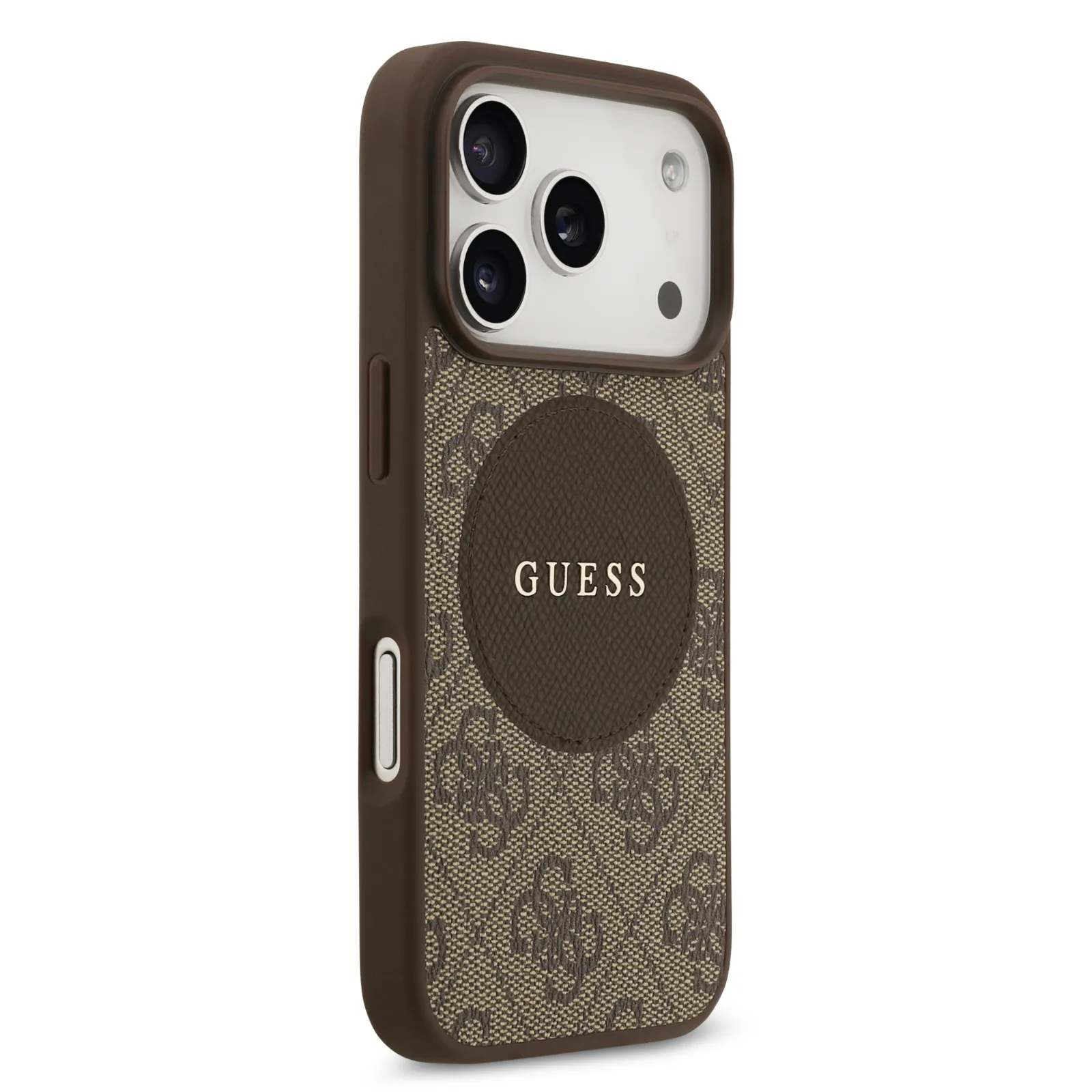 Guess, MagSafe 4G PU Leather Case with Round Patch & Classic Logo, iPhone 17 Pro Max