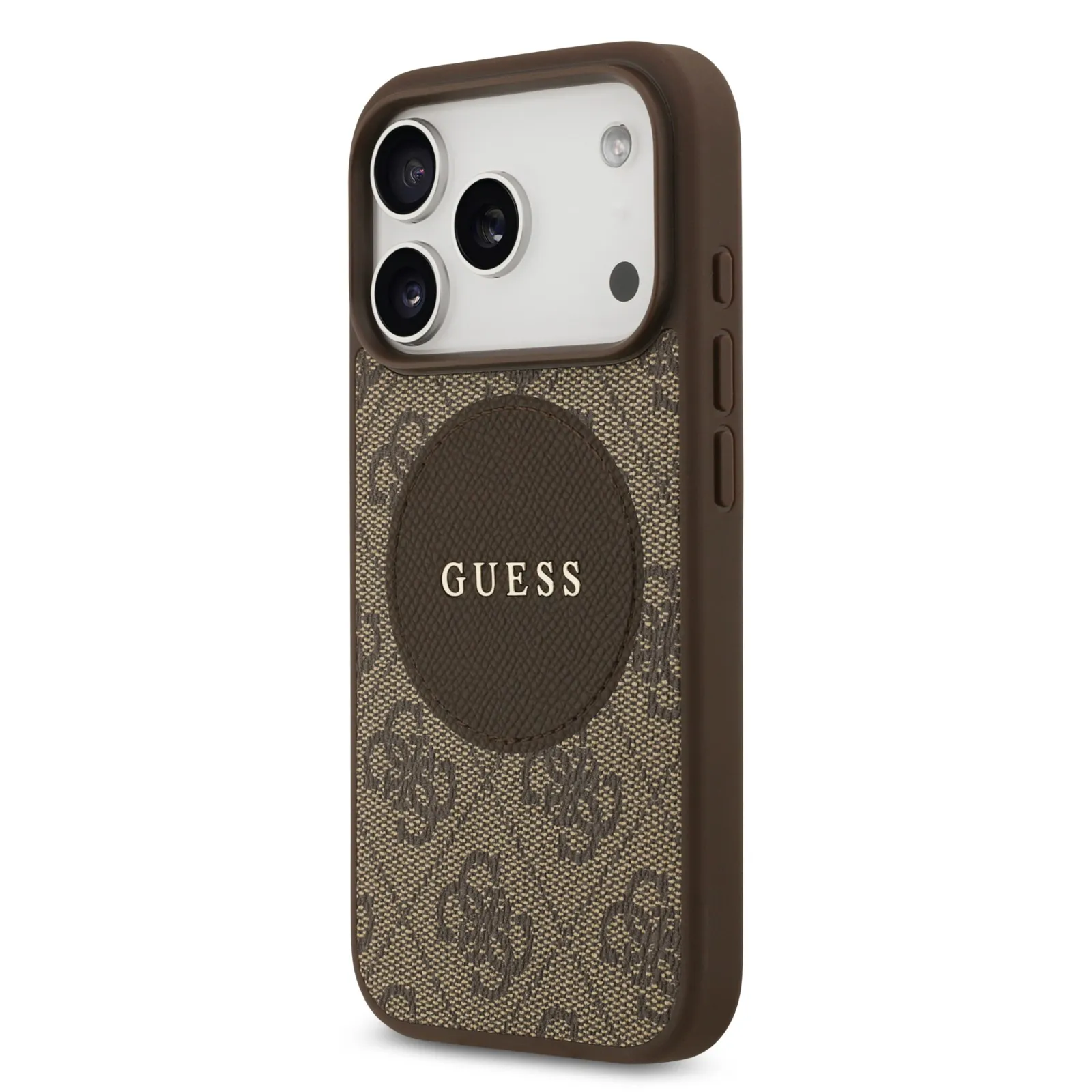 Guess, MagSafe 4G PU Leather Case with Round Patch & Classic Logo, iPhone 17 Pro