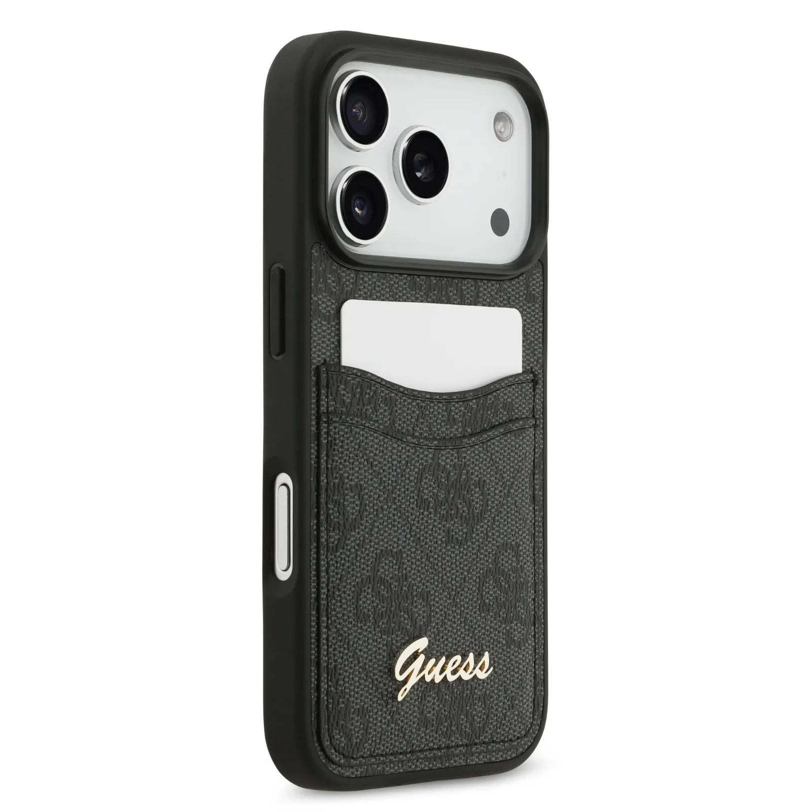Guess, PU Case with Card Slot & Script Metal Logo, iPhone 17 Pro Max