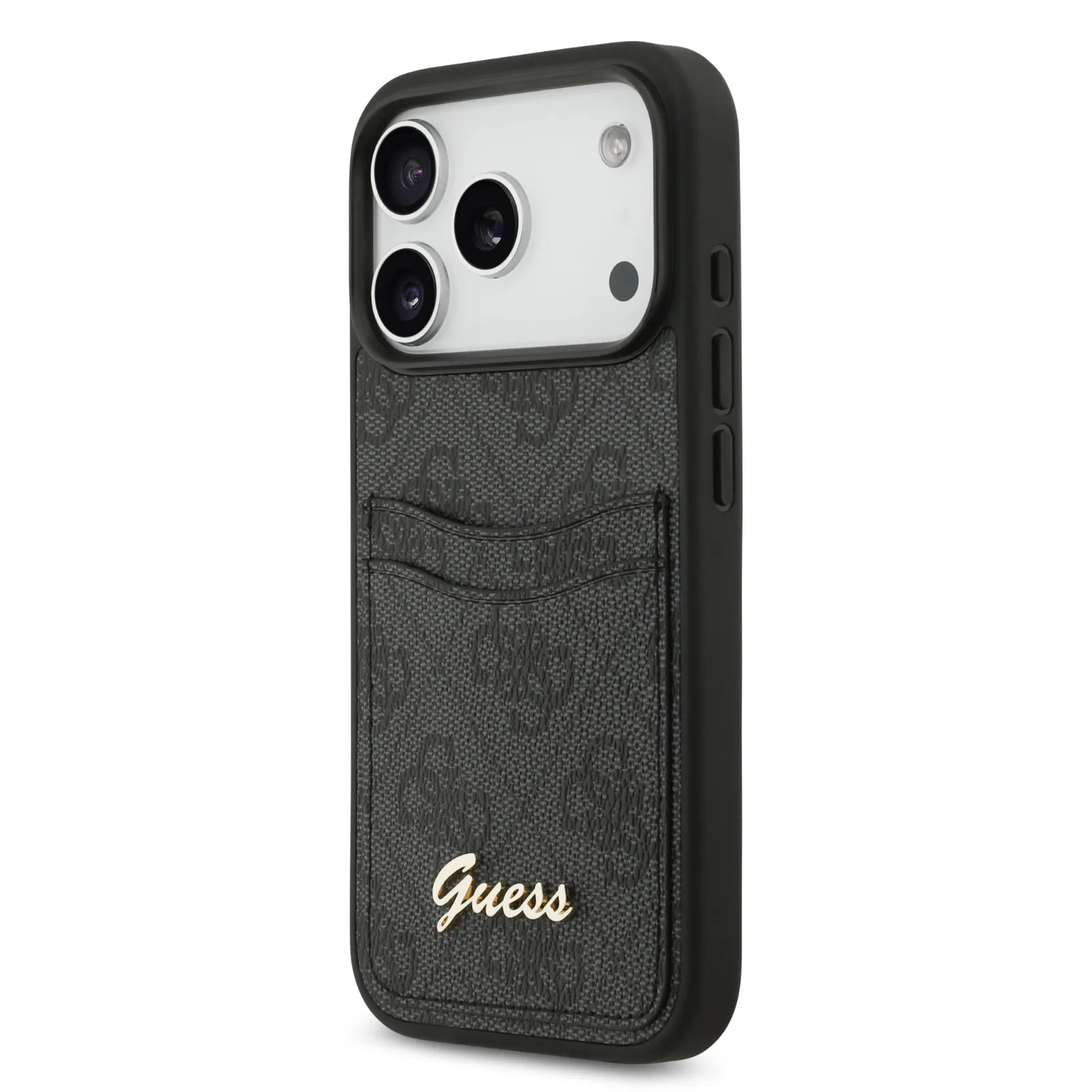 Guess, PU Case with Card Slot & Script Metal Logo, iPhone 17 Pro Max
