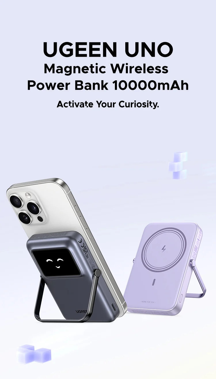 UGREEN 45328, Uno Magnetic Wireless Power Bank 10000mAh 20W - Purple