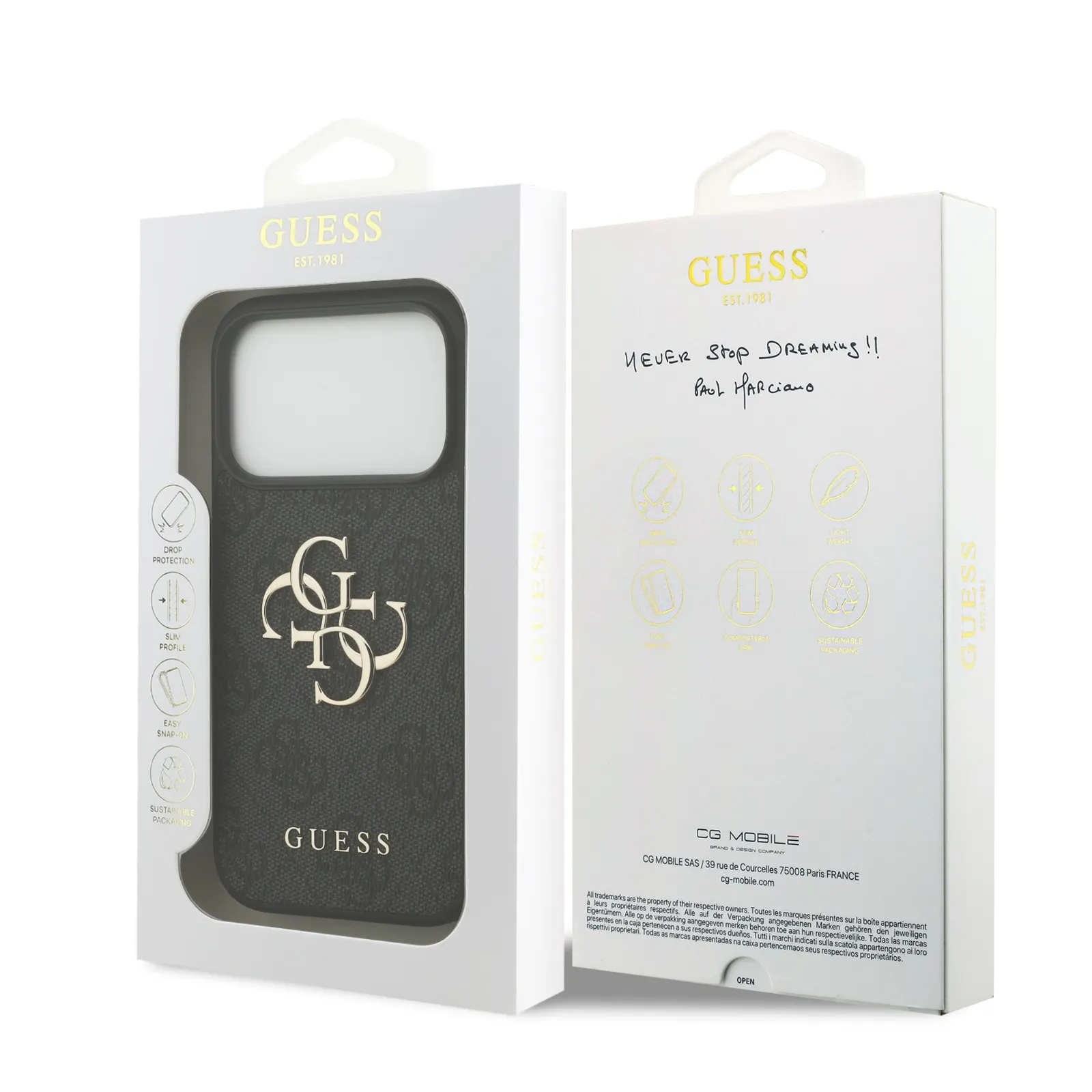 Guess, Magsafe PU Leather Case With Big 4G & Classic Logo, iphone 17 Pro