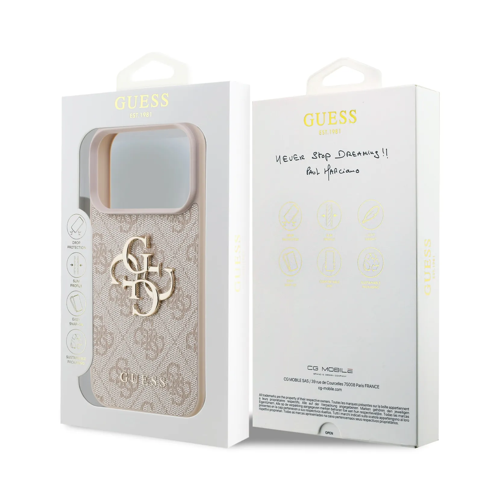 Guess, Magsafe PU Leather Case With Big 4G & Classic Logo, iphone 17 Pro