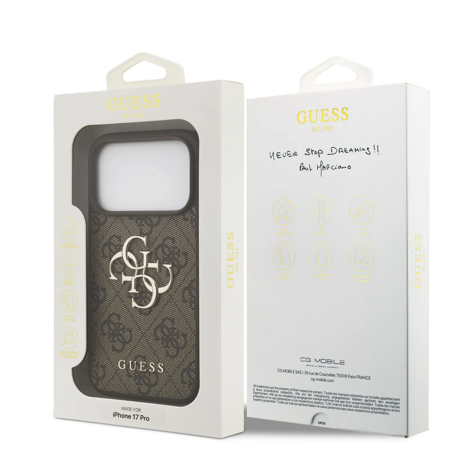 Guess, Magsafe PU Leather Case With Big 4G & Classic Logo, iphone 17 Pro