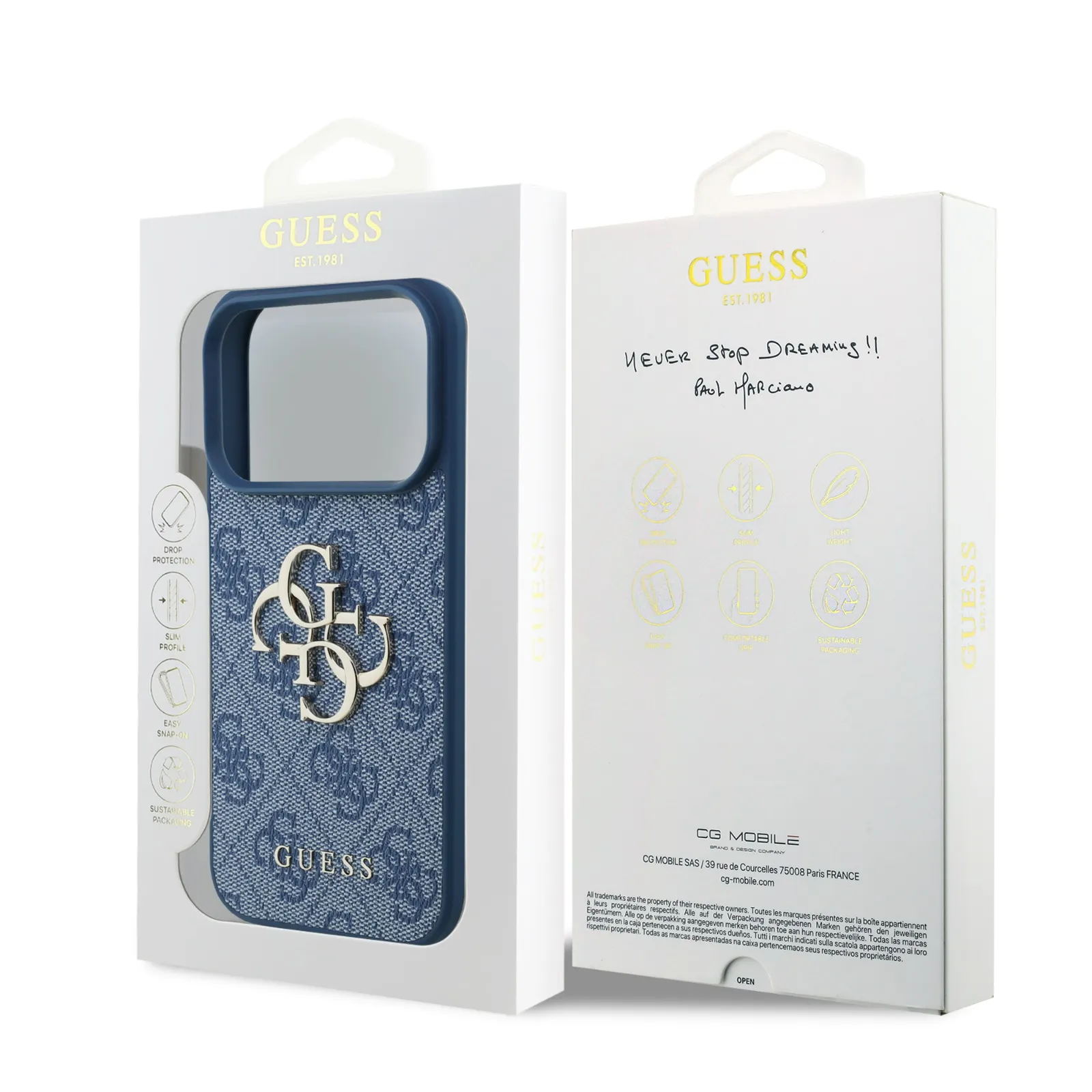 Guess, Magsafe PU Leather Case With Big 4G & Classic Logo, iphone 17 Pro