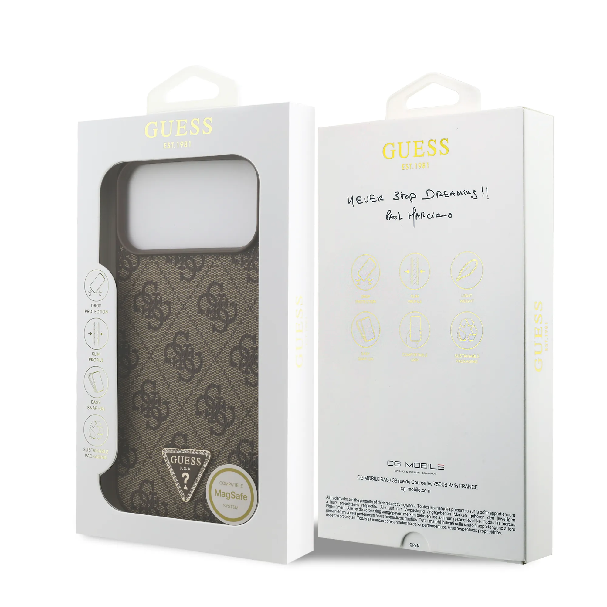 Guess, MagSafe 4G PU Leather Case with Triangle Logo, iPhone 17 Pro Max