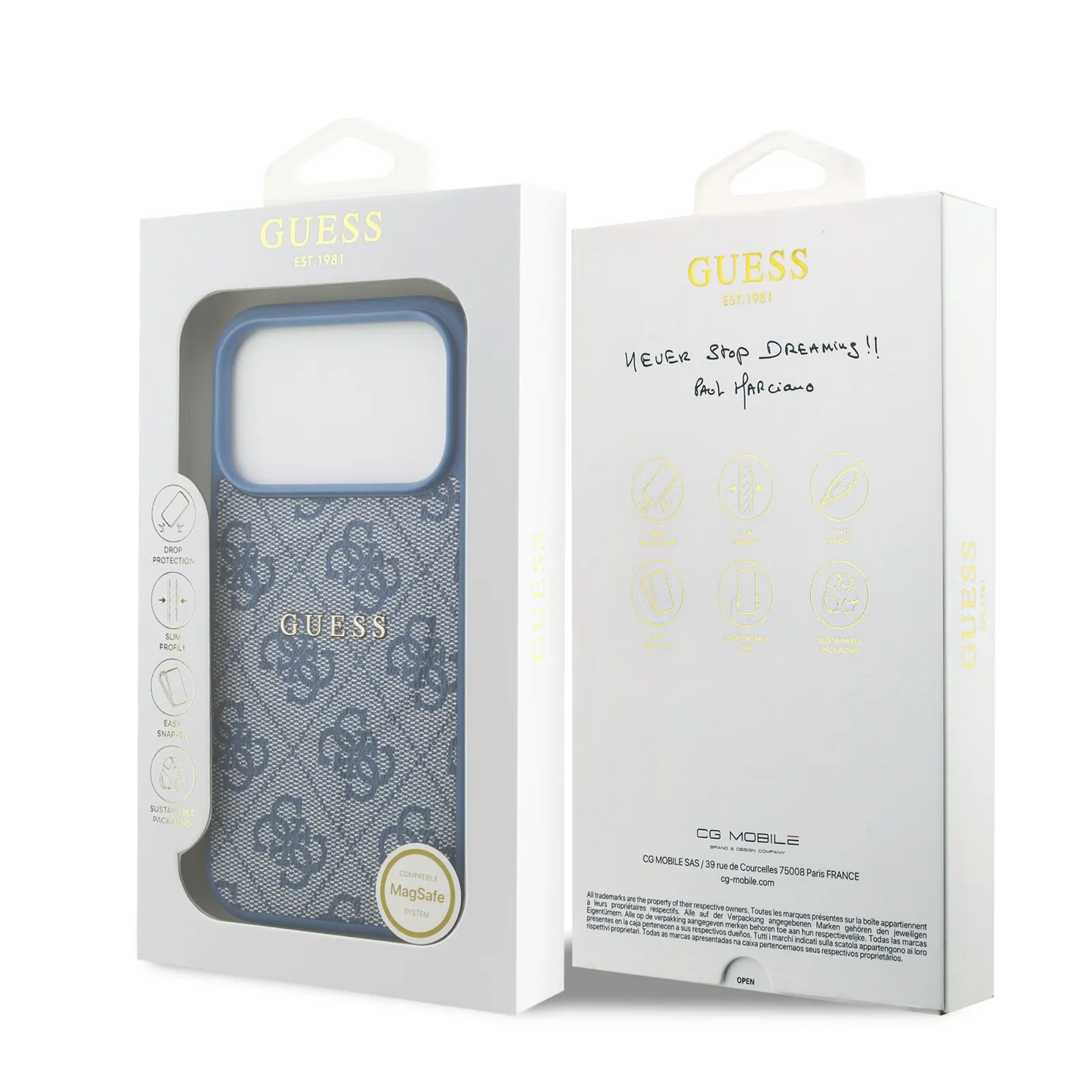 Guess, MagSafe 4G PU Leather Case with Classic Logo, iPhone 17 Pro