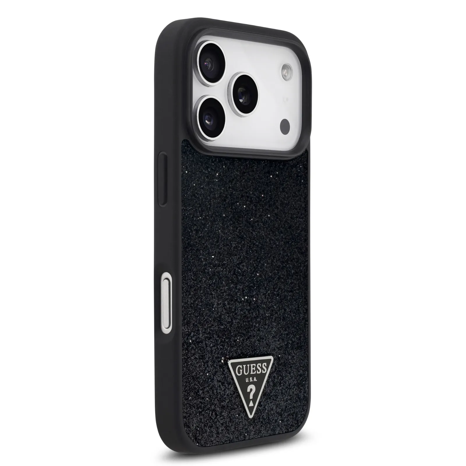 Guess, MagSafe PU Leather Fixed Glitter Case with Triangle Logo, iPhone 17 Pro Max