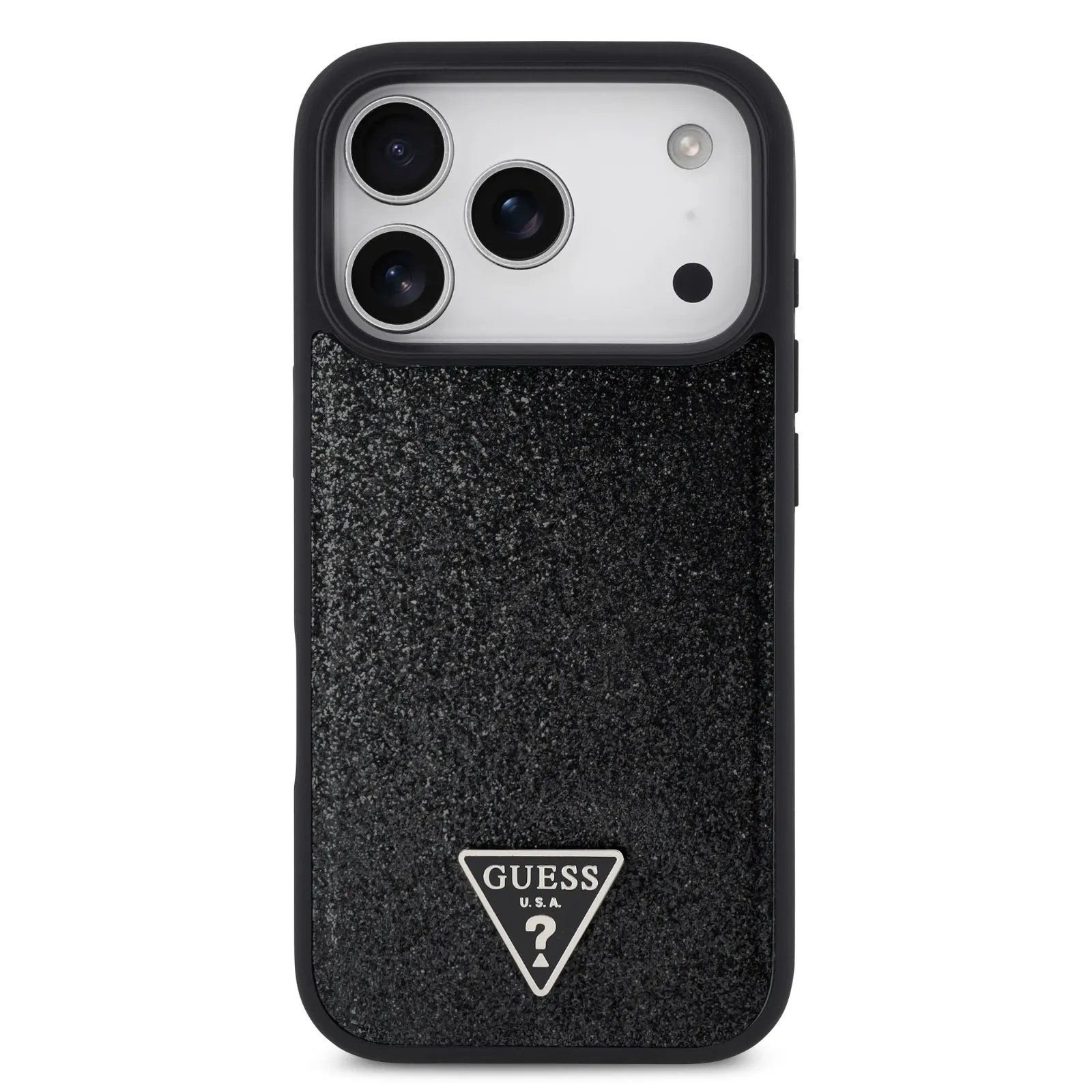 Guess, MagSafe PU Leather Fixed Glitter Case with Triangle Logo, iPhone 17 Pro