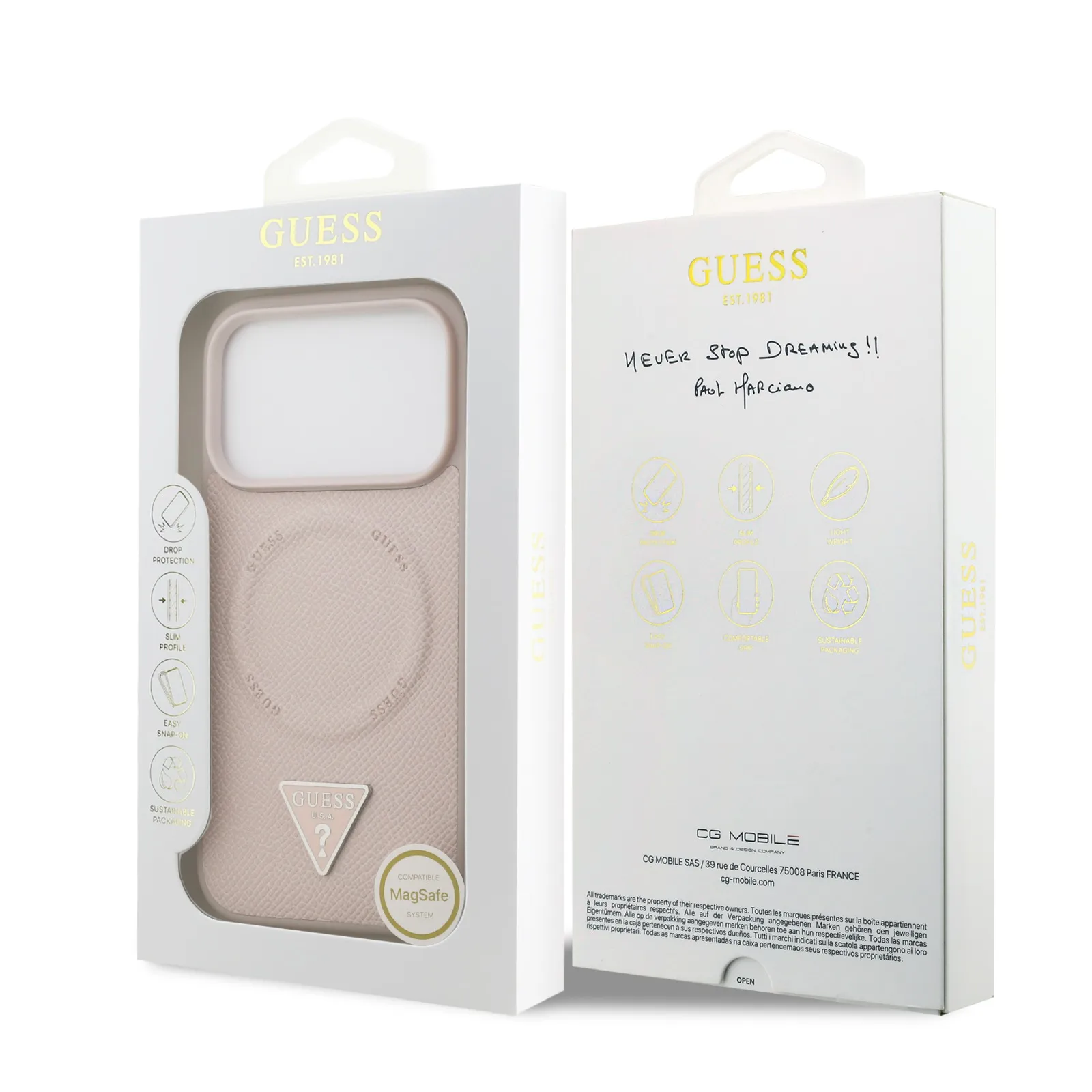 Guess, MagSafe PU Leather Case with Triangle Logo, iPhone 17 Pro