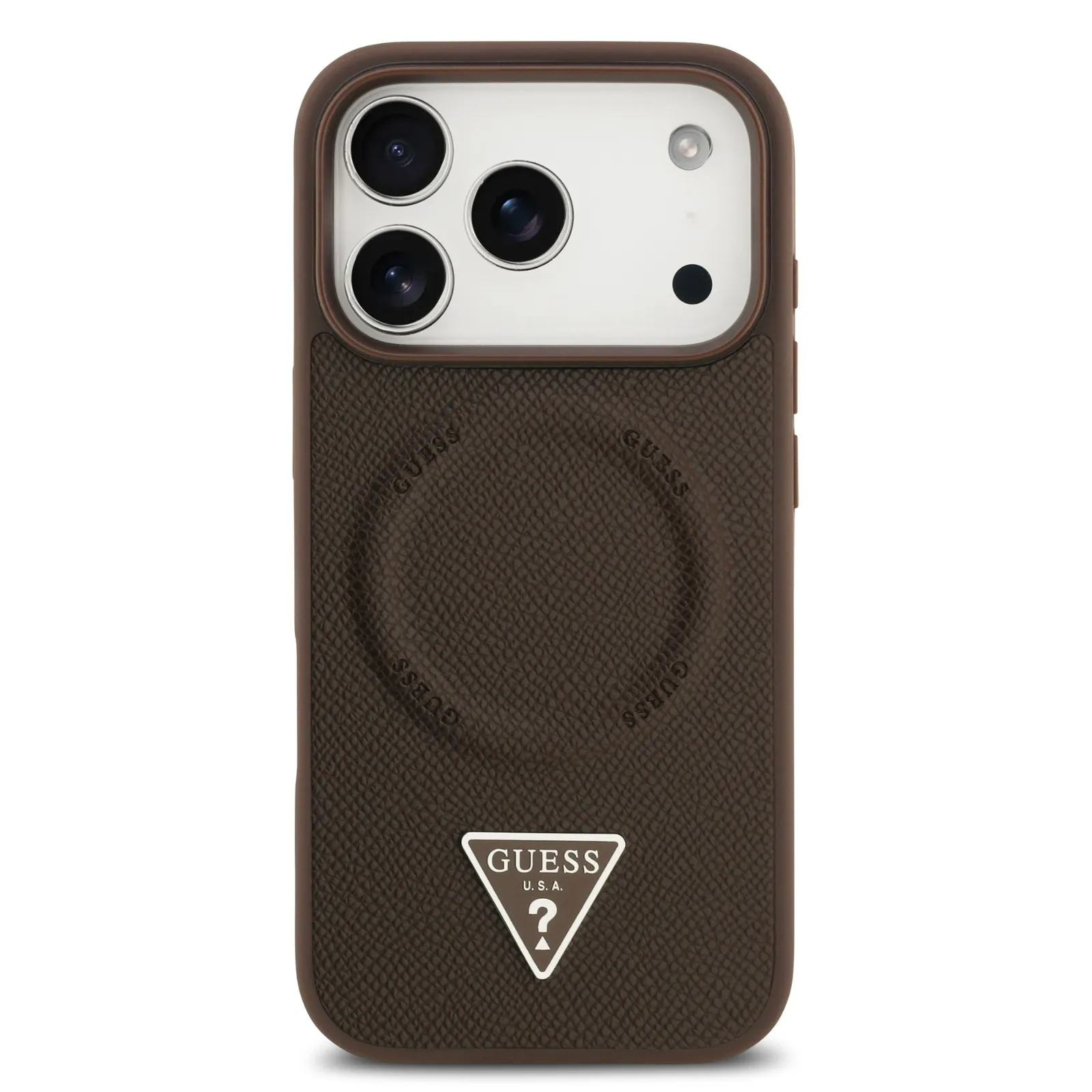 Guess, MagSafe PU Leather Case with Triangle Logo, iPhone 17 Pro