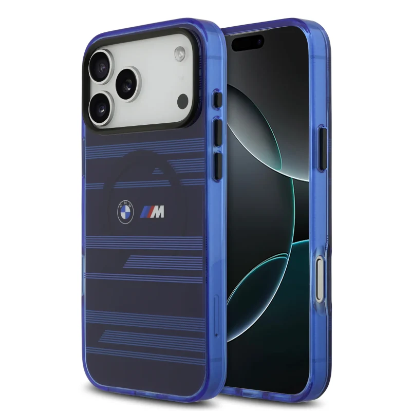BMW, MagSafe Transparent IML Case with Metal Buttons & Line Designs, iPhone 17 Pro Max