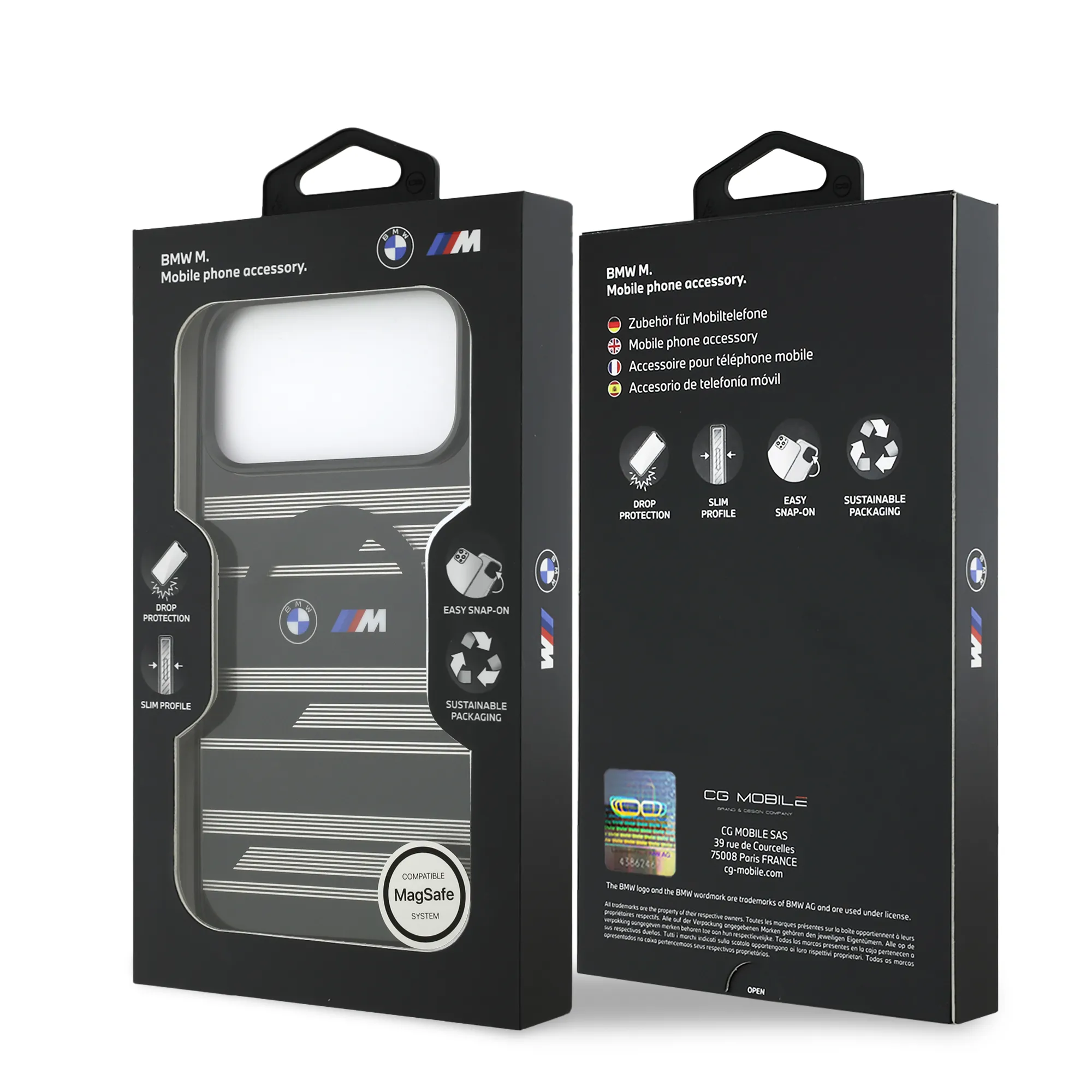 BMW, MagSafe Transparent IML Case with Metal Buttons & Line Designs, iPhone 17 Pro Max