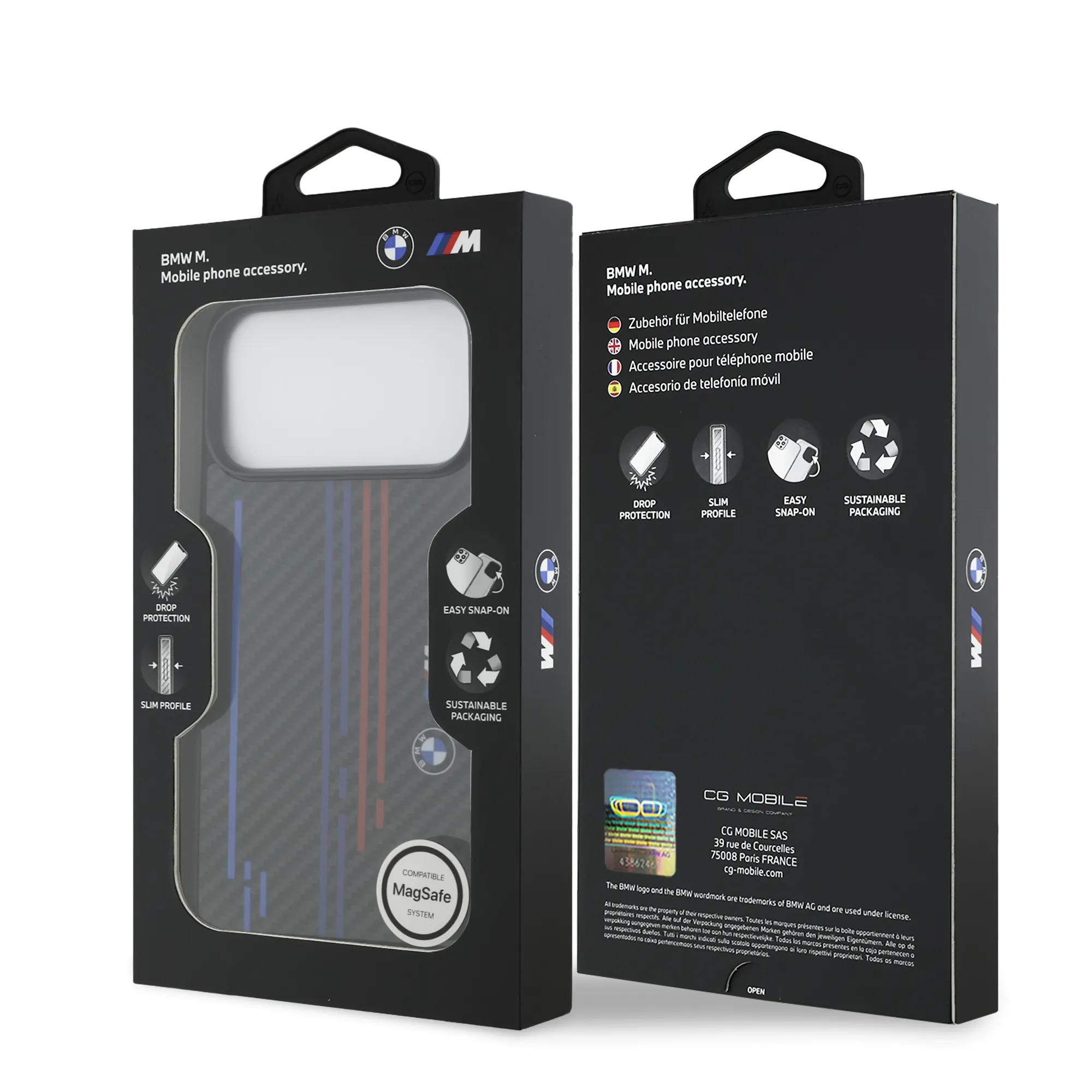 BMW, MagSafe Kevlar Case with Printed Tricolor & Metal Logos, iPhone 17 Pro Max