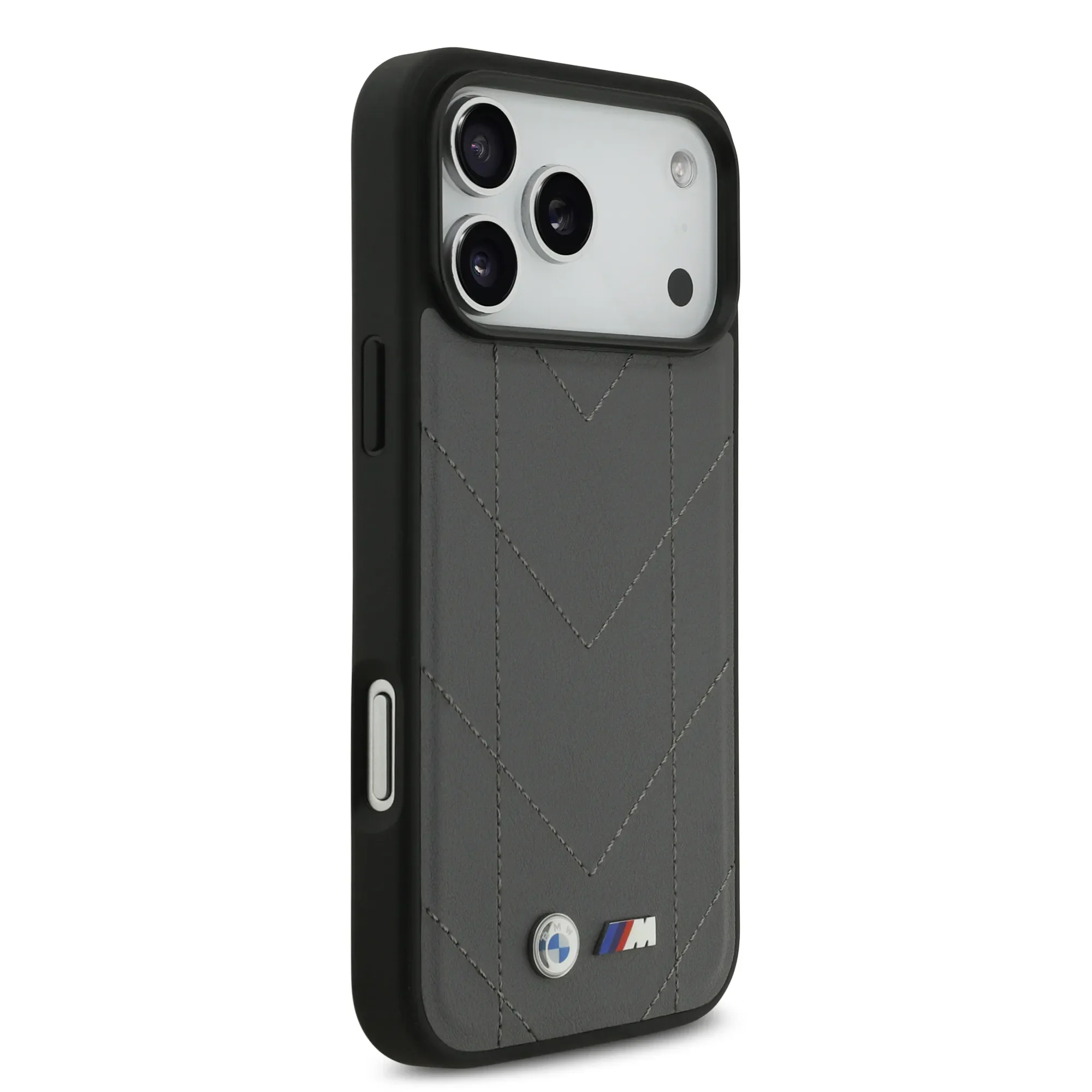 BMW, MagSafe PU Quilted Leather Case with Metal Logos, iPhone 17 Pro Max