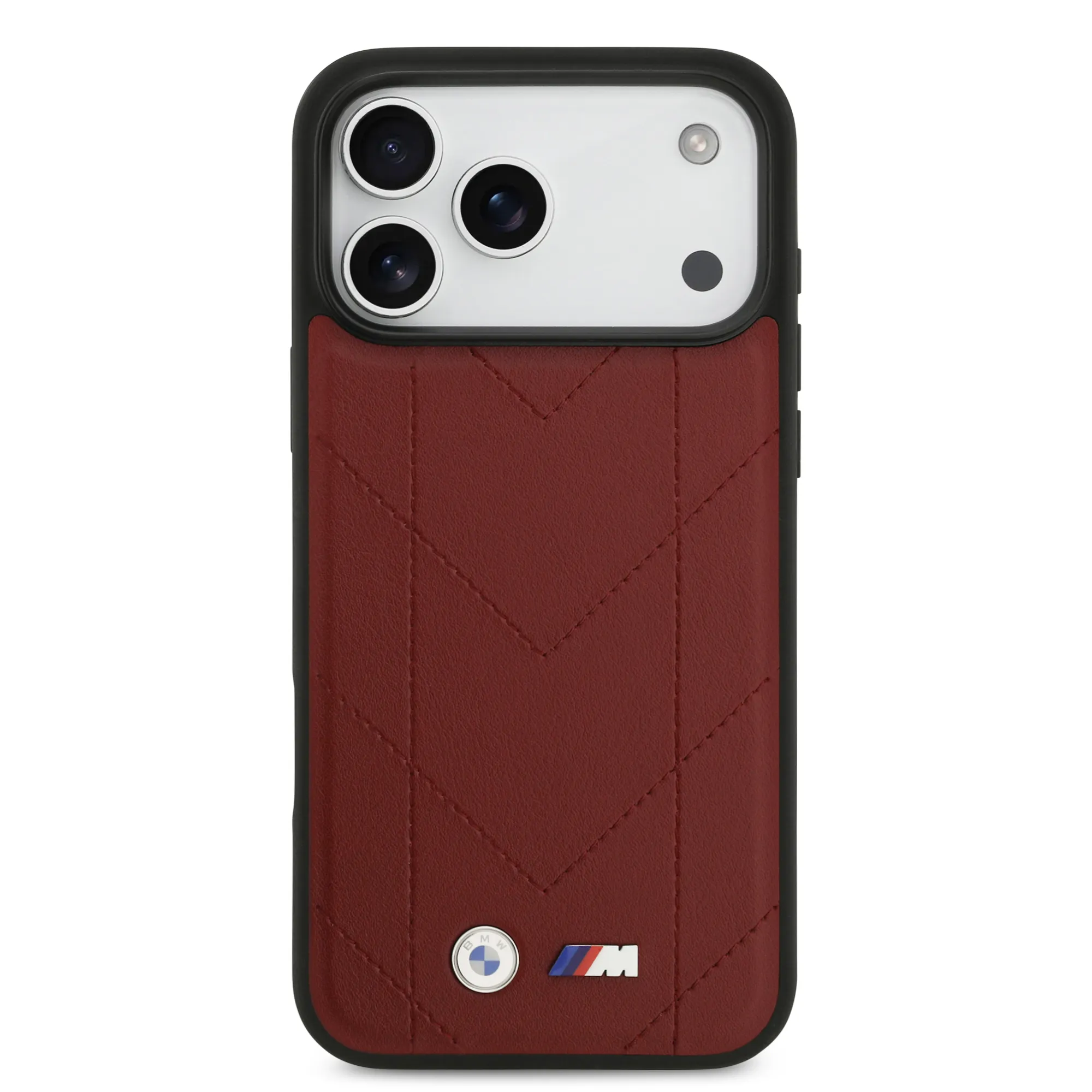 BMW, MagSafe PU Quilted Leather Case with Metal Logos, iPhone 17 Pro Max