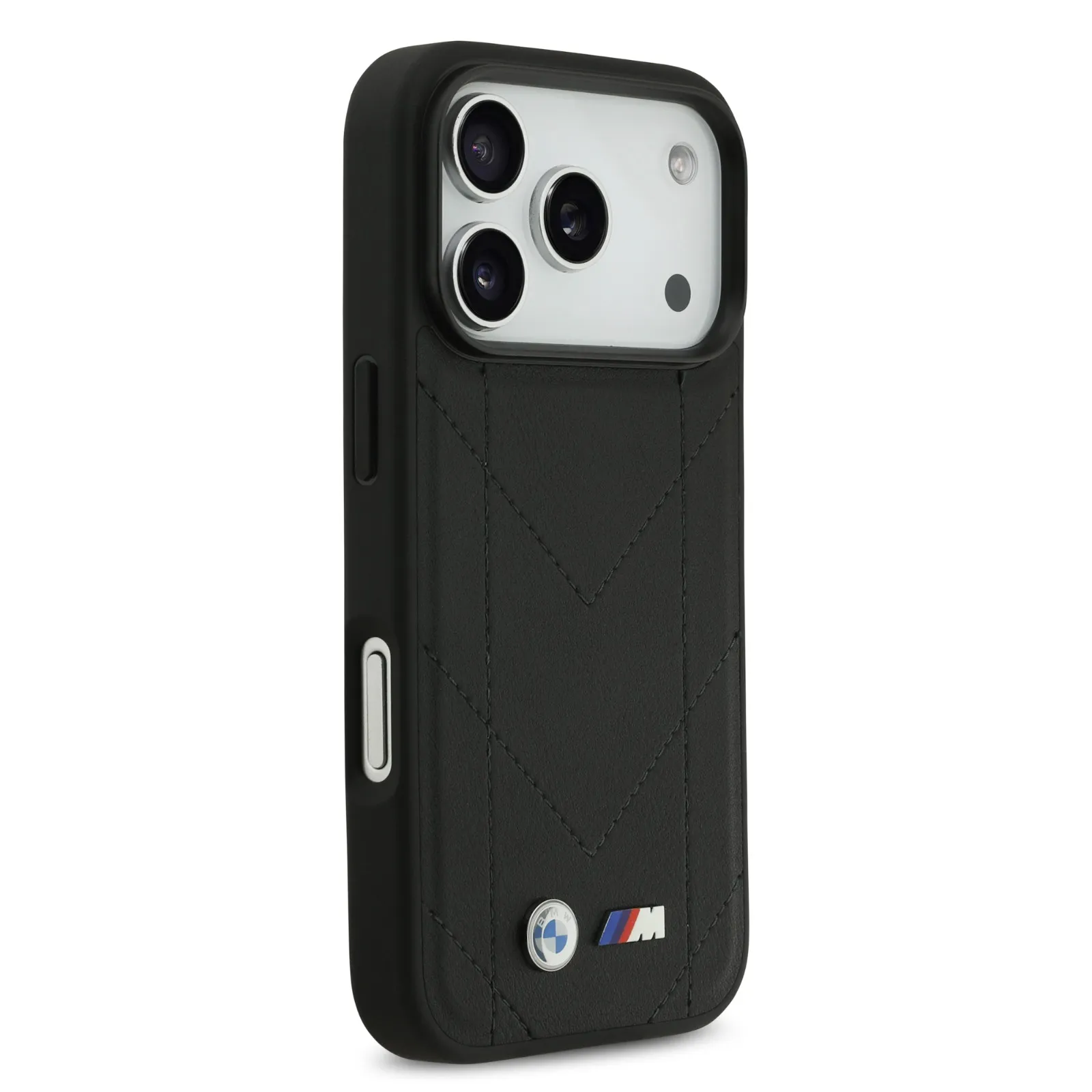 BMW, MagSafe PU Quilted Leather Case with Metal Logos, iPhone 17 Pro