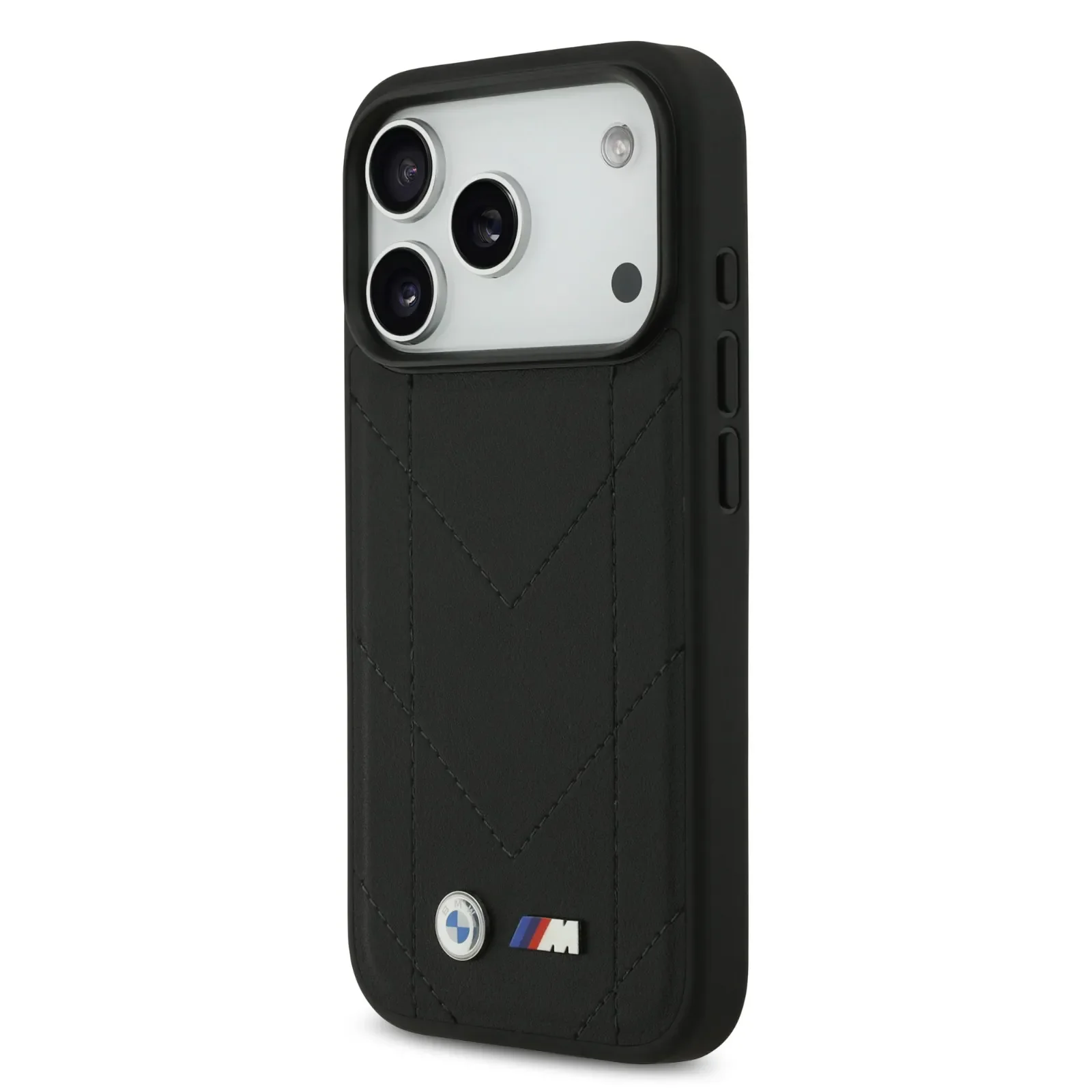 BMW, MagSafe PU Quilted Leather Case with Metal Logos, iPhone 17 Pro