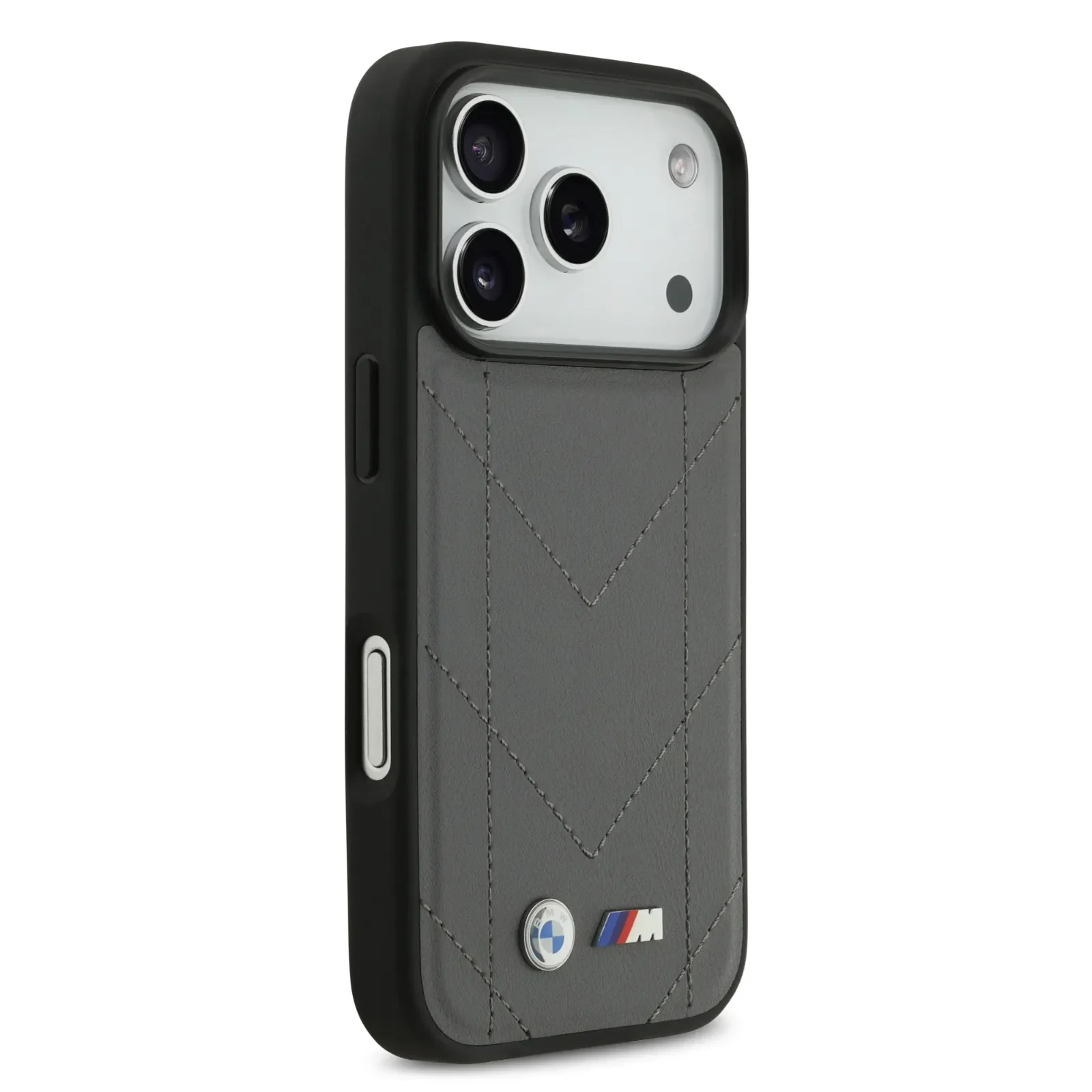 BMW, MagSafe PU Quilted Leather Case with Metal Logos, iPhone 17 Pro