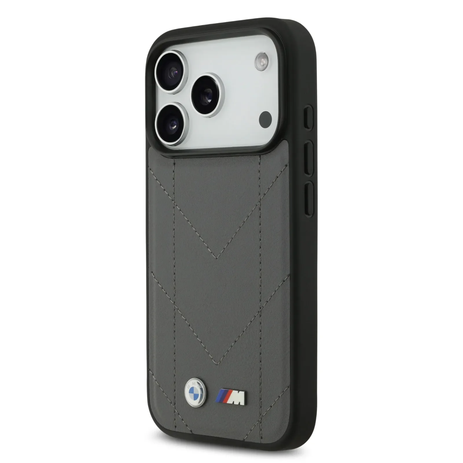BMW, MagSafe PU Quilted Leather Case with Metal Logos, iPhone 17 Pro