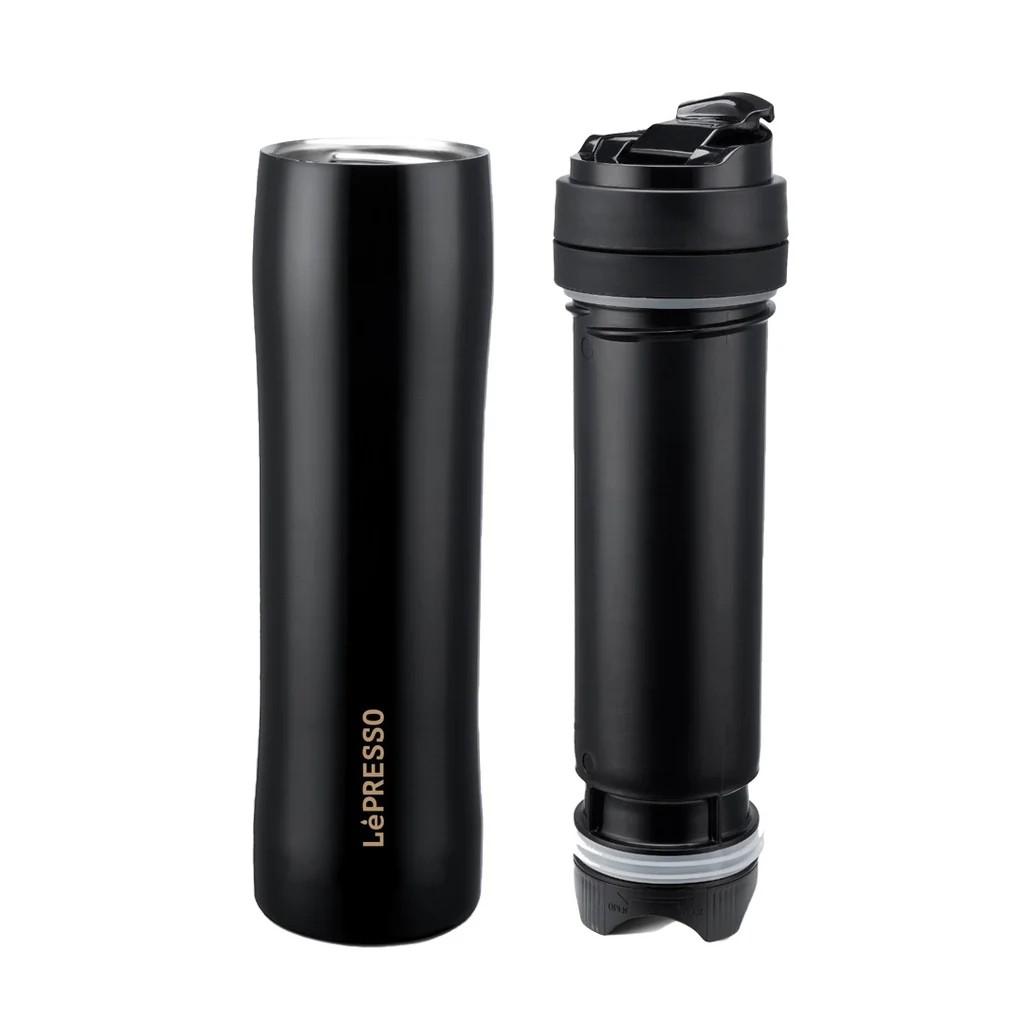 LePresso Stainless Steel Portable French Press - Black