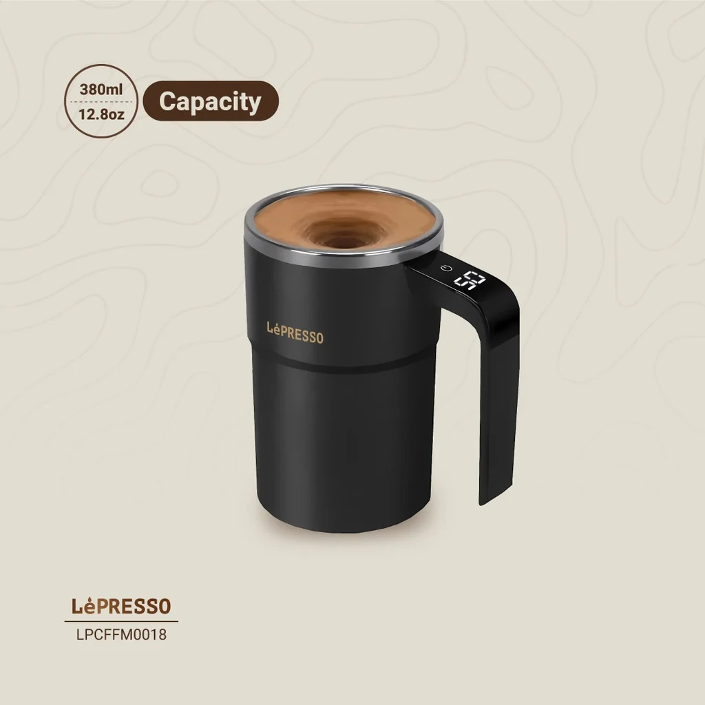LePresso Stirmagic Auto Stirring Mug - Black
